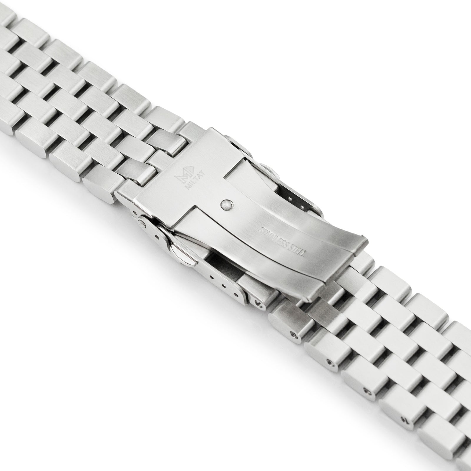 Bracelet SUPER Engineer II 22mm compatible Seiko SKX007, acier inoxydable 316L brossé, extrémité courbée
