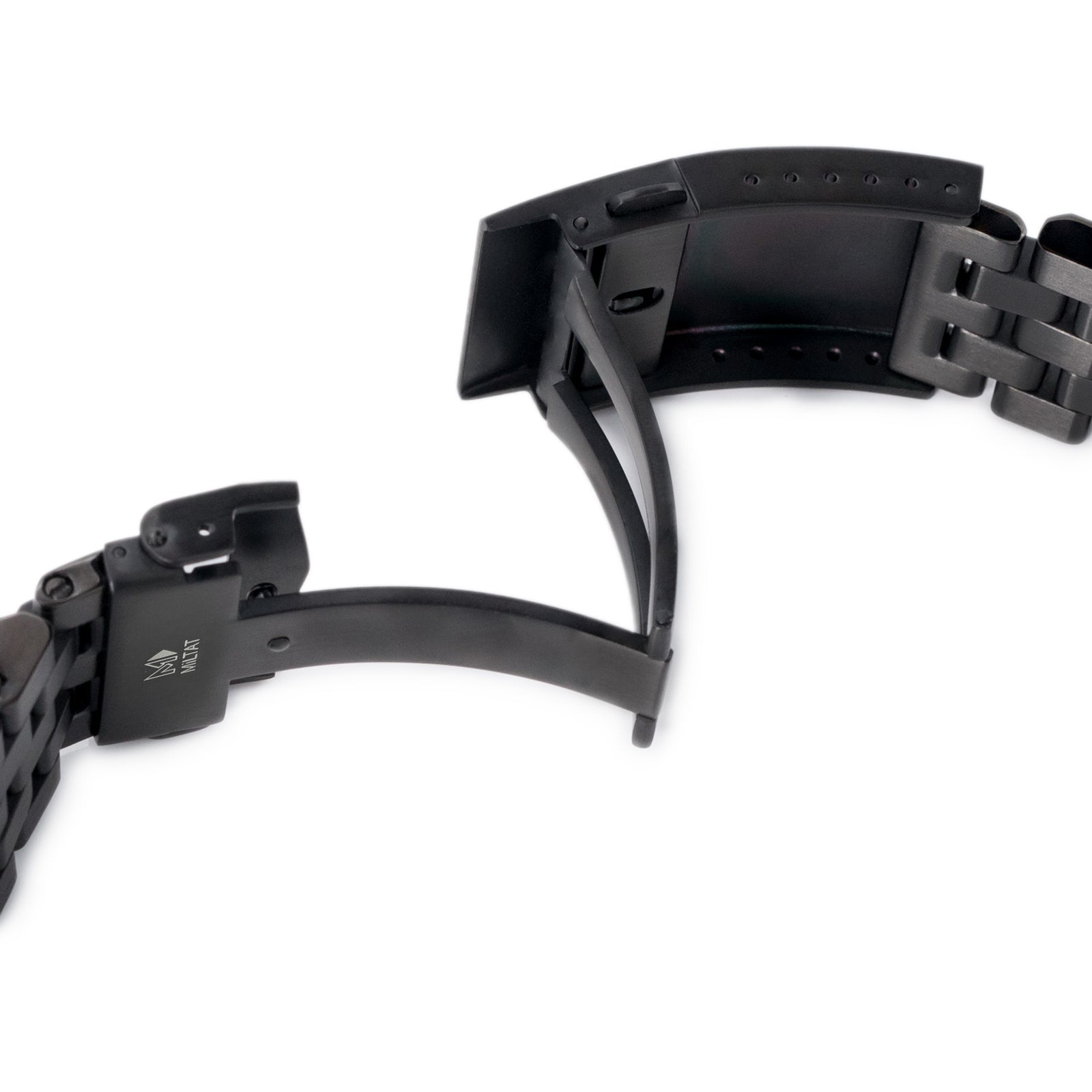 20mm, 22mm Super Engineer I Uhrenarmband mit geradem Ende, 316L Edelstahl mit diamantähnlicher Kohlenstoffbeschichtung (DLC), V-Schließe