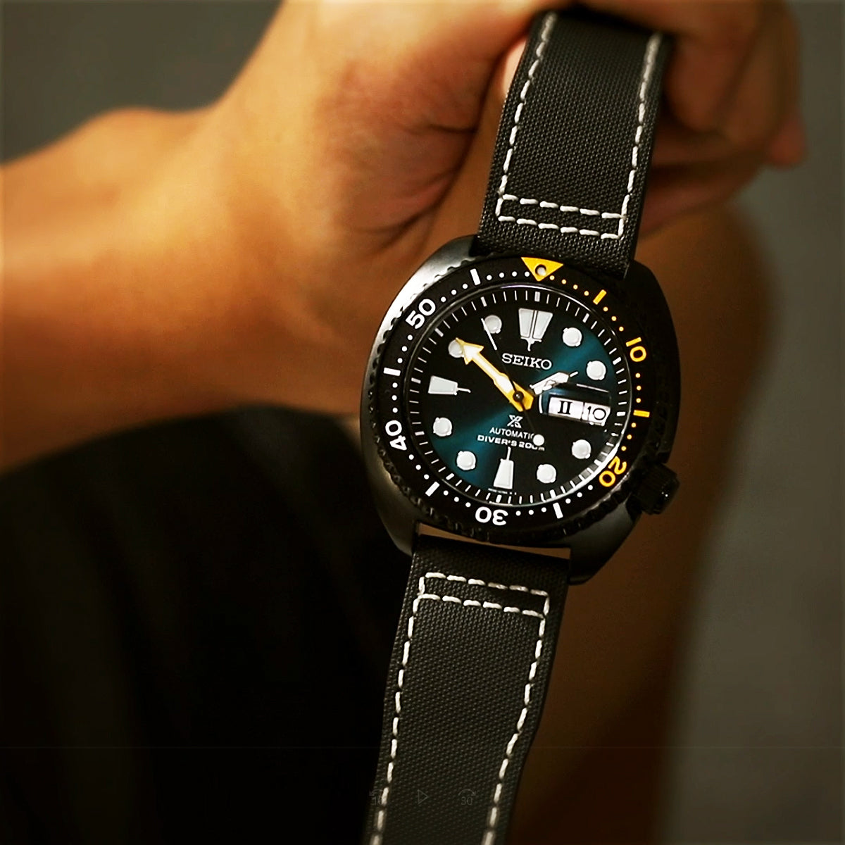 Seiko-Turtle-SRPD45K1-Green, Strapcode watch bands