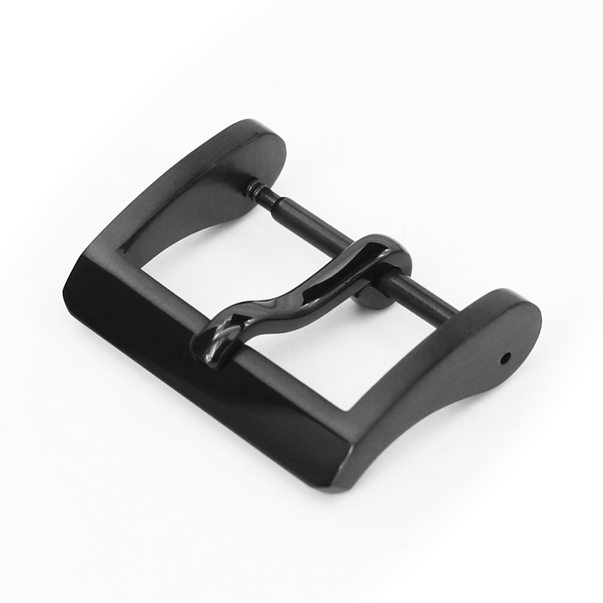 Boucle ardillon sportive #66 18mm, 20mm pour bracelet en cuir, revêtement DLC (carbone de type diamant)