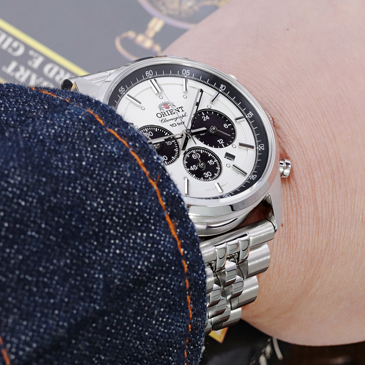 22mm Angus-J Louis JUB Watch Band Straight End 1.8 Universal Ver., 316L Stainless Steel Brushed V-Clasp