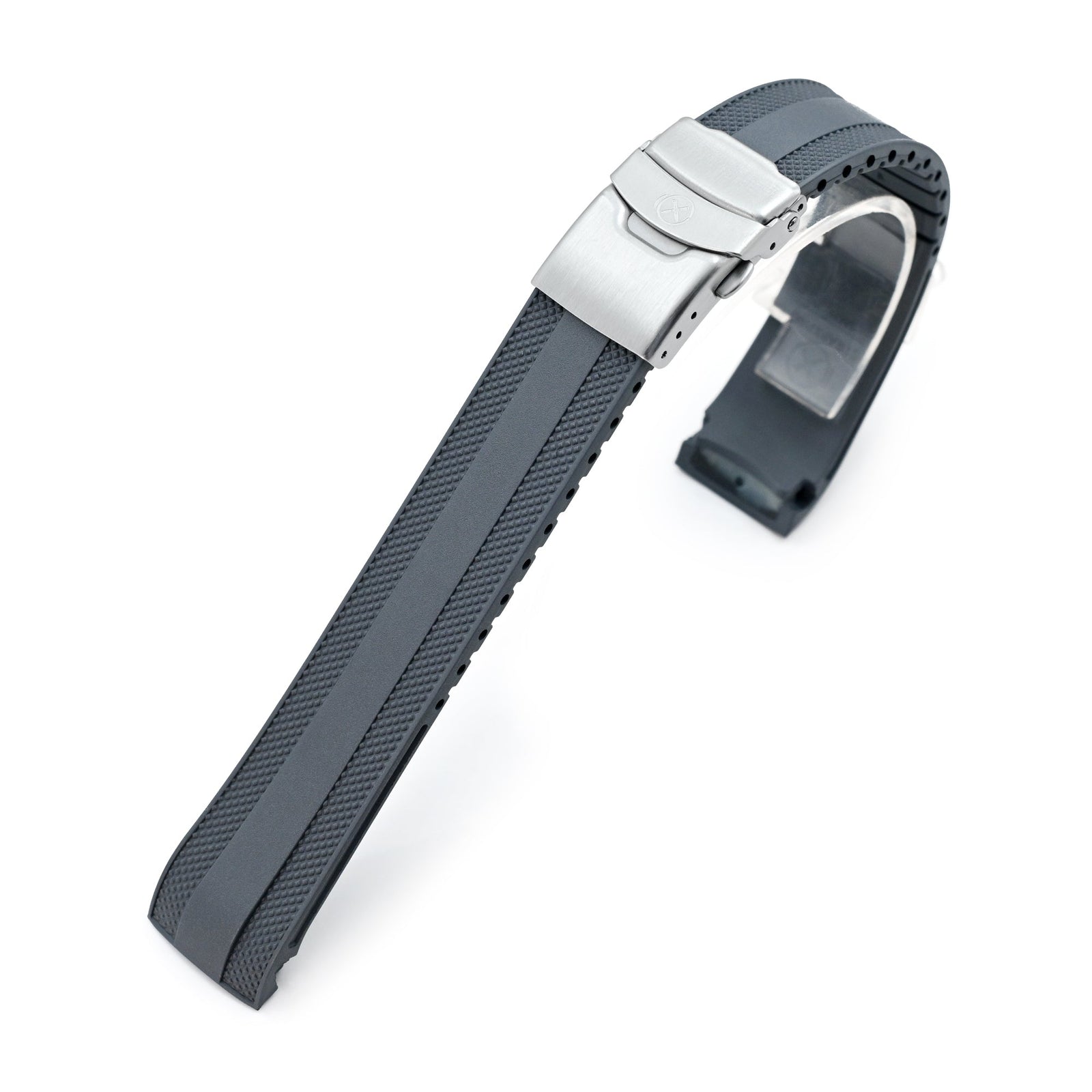 StrapXPro - Grey SMX03A Rubber Strap compatible with Seiko Speedtimer SSC813 Series Strapcode watch bands