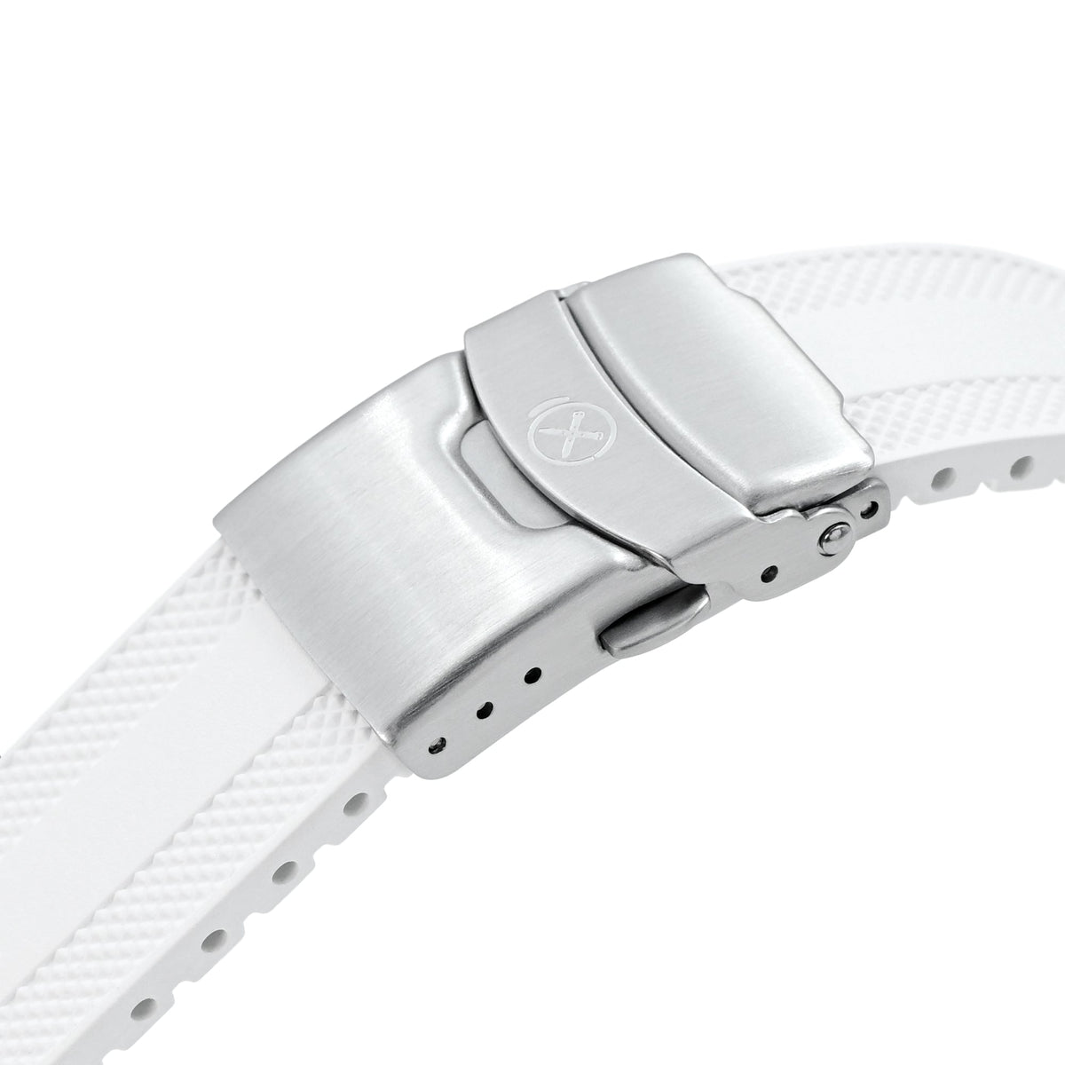 StrapXPro - White SMX03A Rubber Strap compatible with Seiko Speedtimer SSC813 Series Strapcode watch bands