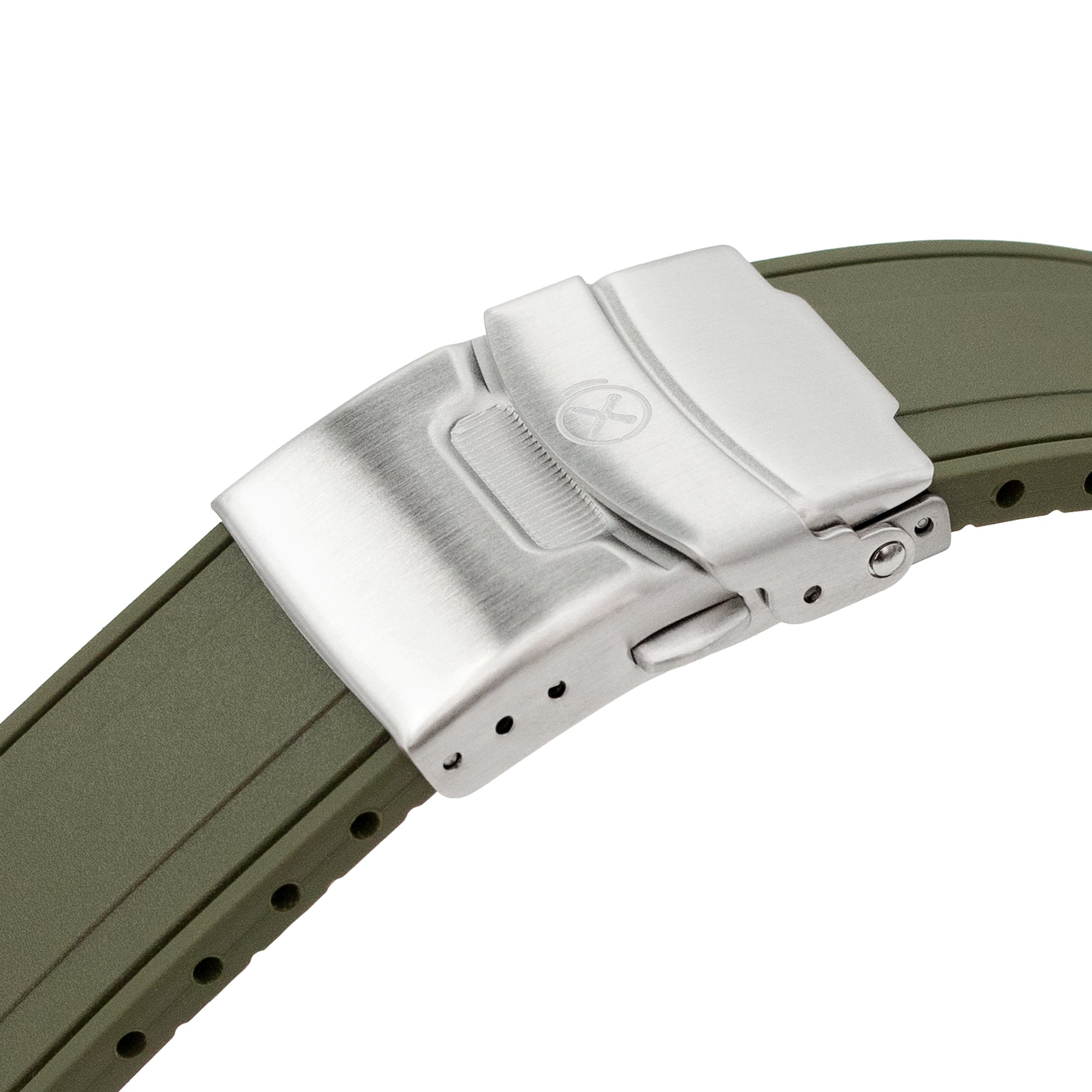 StrapXPro - SX1A Rubber Strap for New Seiko 5 Sport 5KX/GMT, Military Green Strapcode watch bands