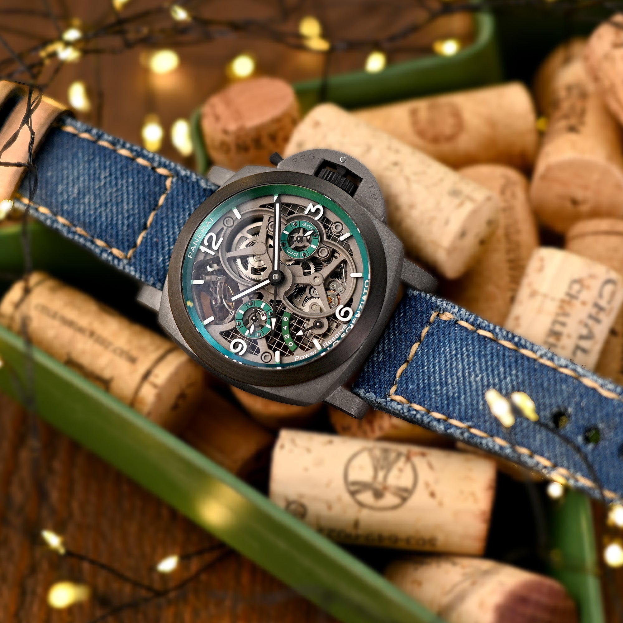 Gunny X MT Denim Blue Washed Canvas Watch Band, 24mm or 26mm