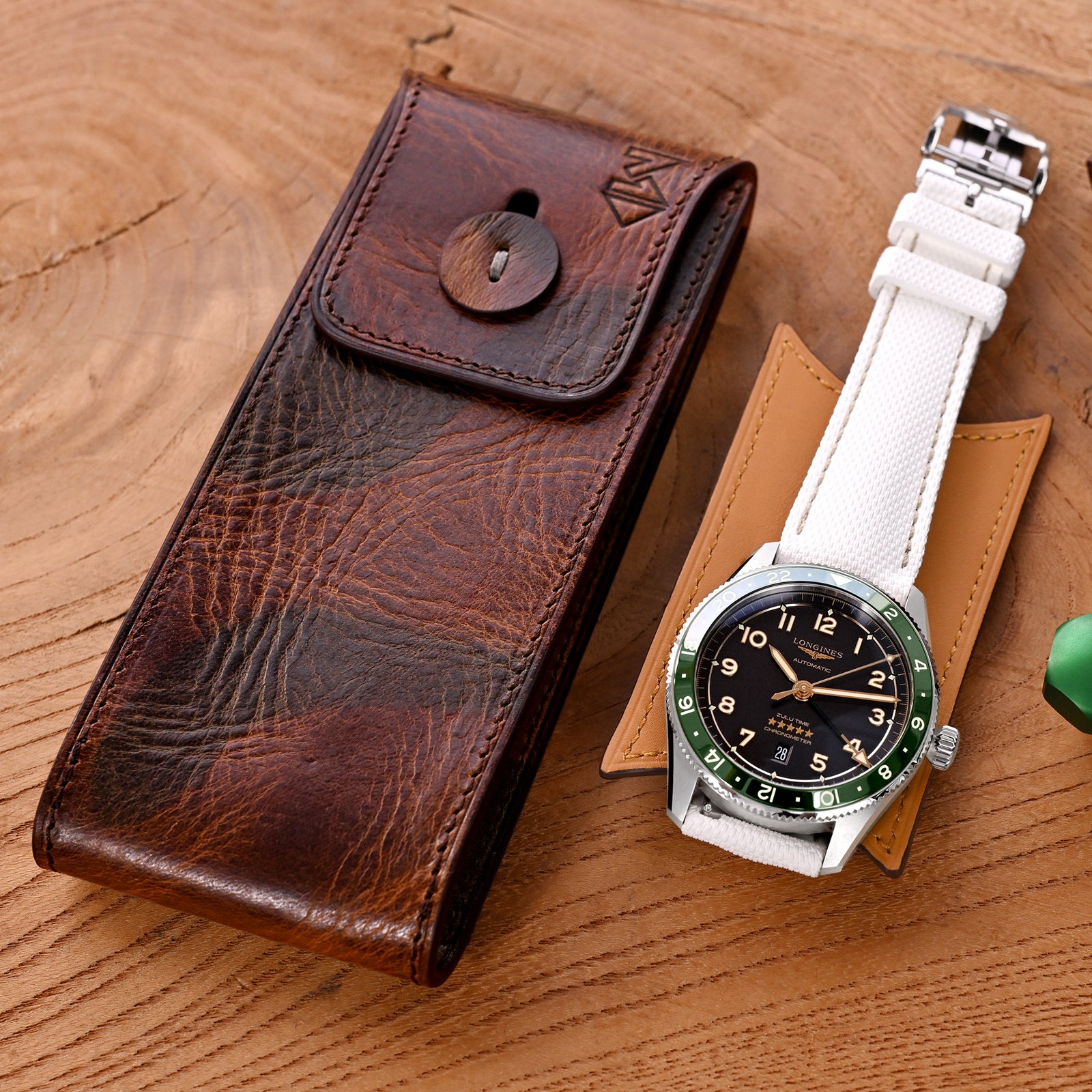MT-3 Italian Leather Watch Pouch in Camo Pattern for Watch Strap Strapcode Watch Bands