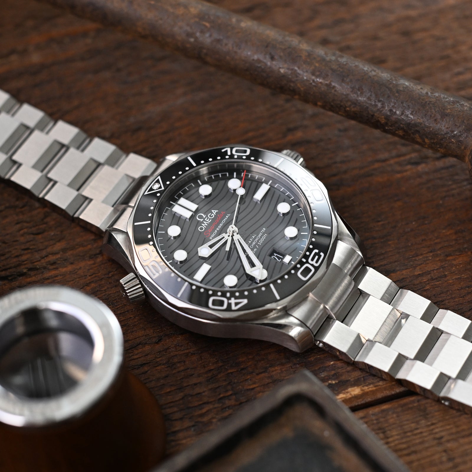 20mm Hexad III Watch Band for Omega Seamaster 42mm, 316L Stainless Steel Brushed V-Clasp Strapcode Watch Bands