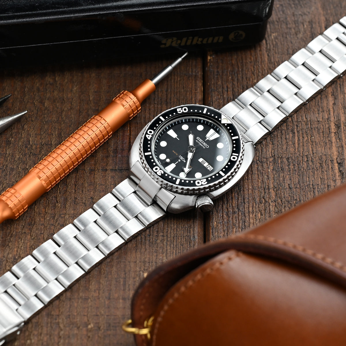 Bracelet Super-O Boyer 22mm compatible Seiko 6309-7040, acier inoxydable 316L, boucle V brossée