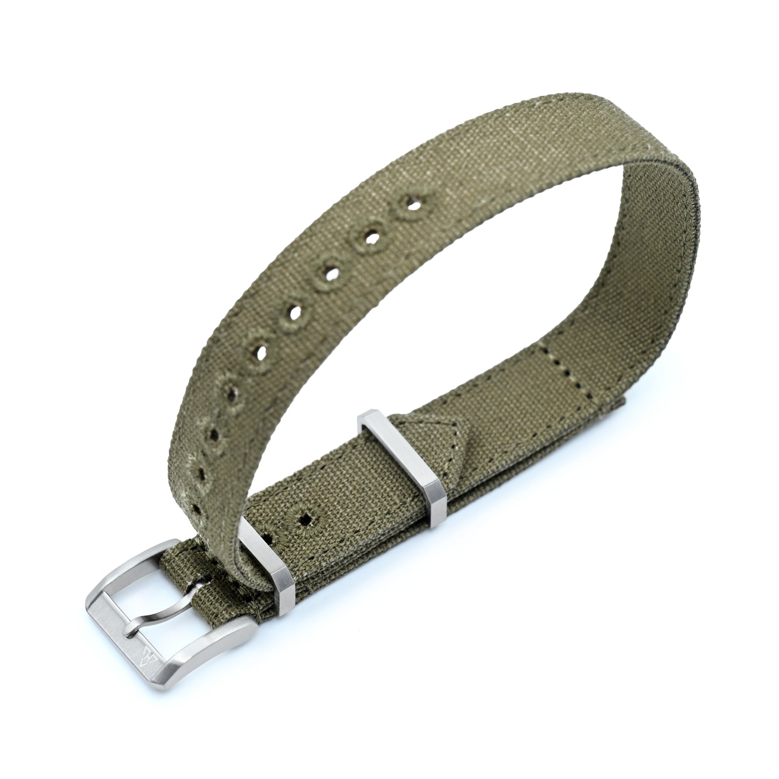 Bracelet en nylon une pièce 16mm Olive Drab par HAVESTON Straps, finition brossée