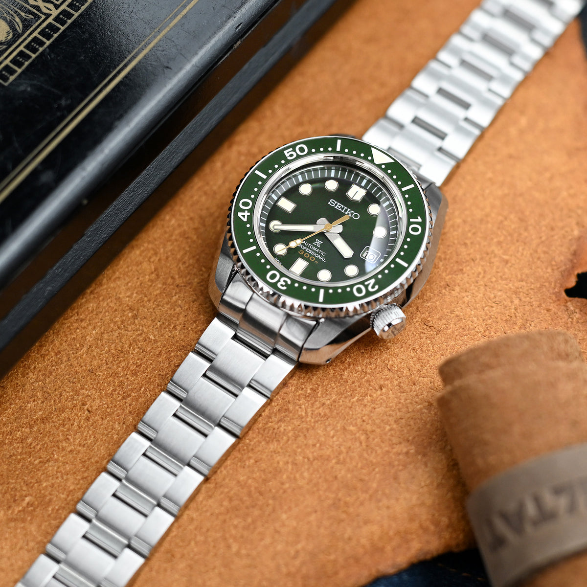 20mm Super-O Boyer Watch Band for Seiko MM300 Prospex Marinemaster SBDX001 SBDX017 SBDX023, Stainless Steel - Brushed, V-Diver Clasp