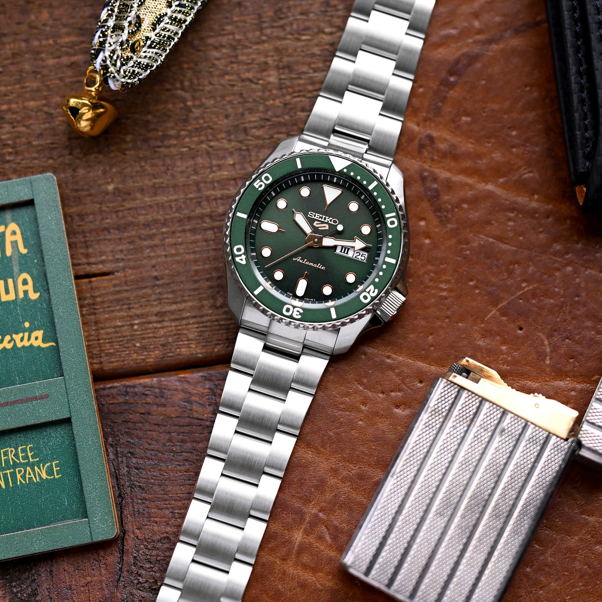 Bracelet montre Super-O Boyer 22mm pour Seiko 5 Sports 42,5mm SRPD51 SRPD55 SBSA003, acier inoxydable brossé, fermoir V Diver