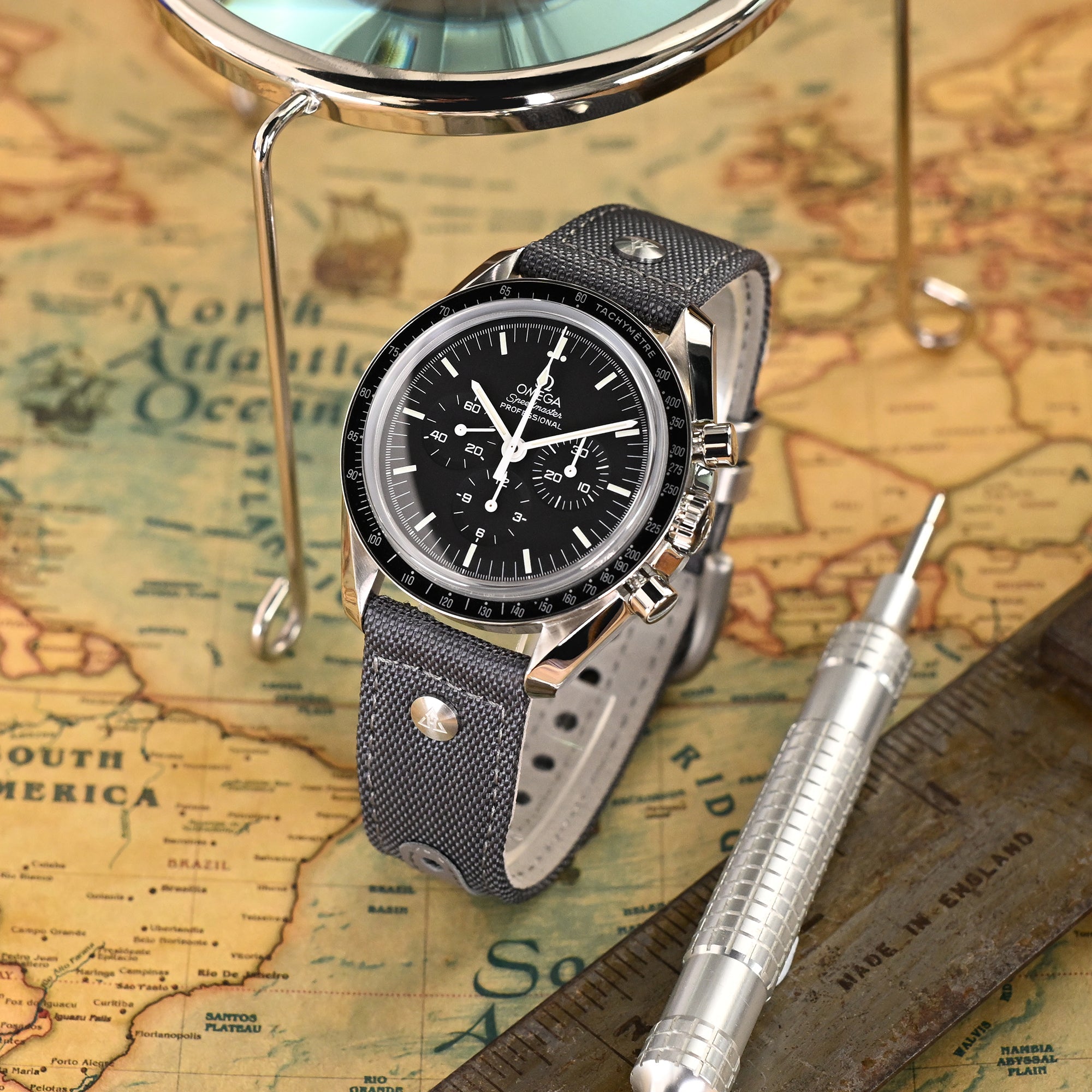 The AAF Parkerized Grey Strap by HAVESTON Straps | 20mm Strapcode watch bands