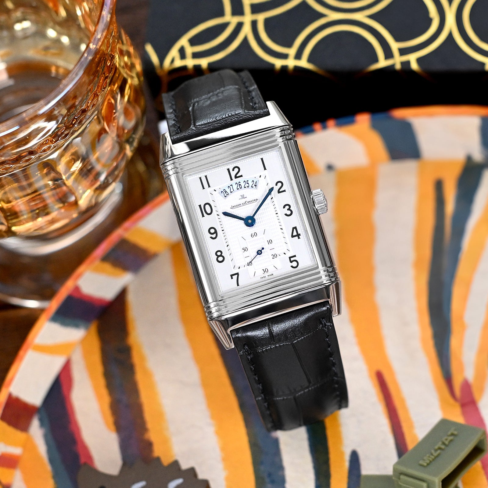 Q.R. Black CrocoCalf (Italian Croco Grain) Strapcode Watch Bands