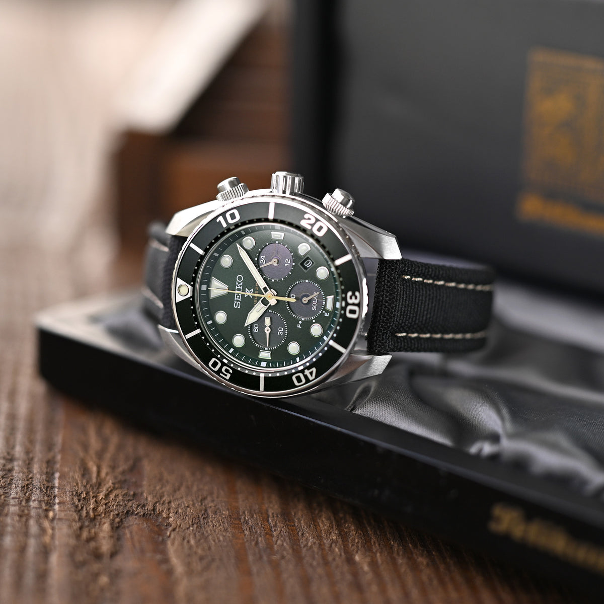 Bracelet de montre style aviateur en toile noire à dégagement rapide, 20mm ou 22mm