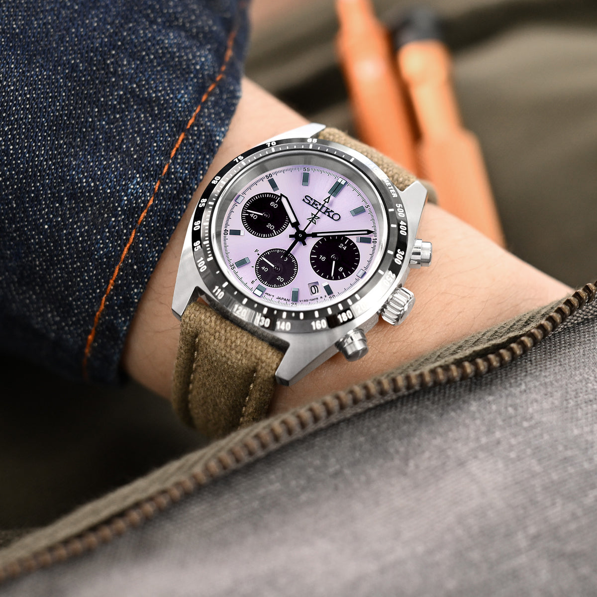 Aviator-Stil Khaki Canvas Schnellwechsel-Uhrenarmband, 20mm oder 22mm