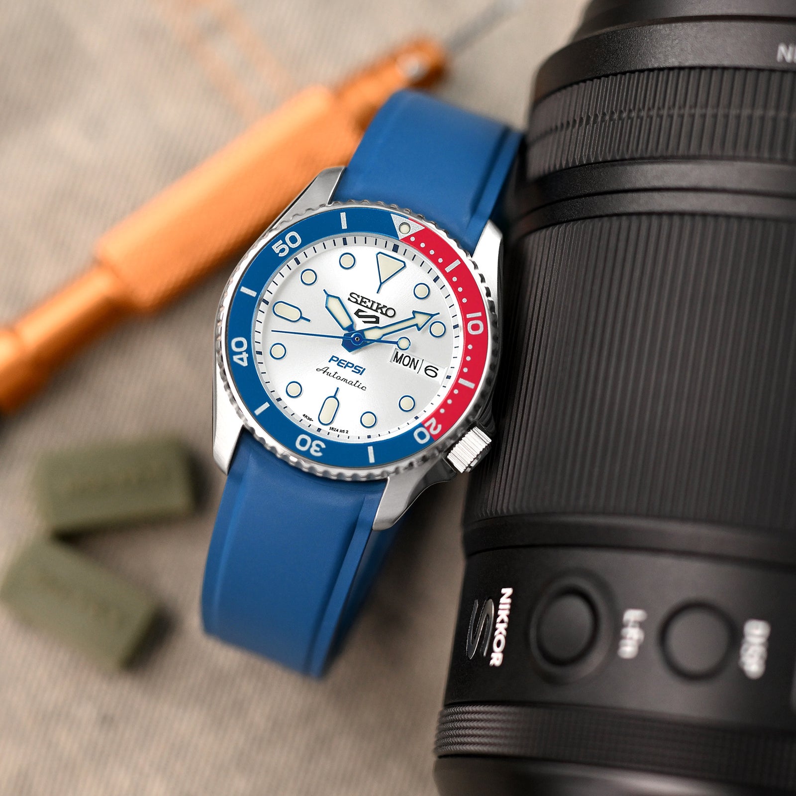 Crafter Blue - CX03 Royal Blue Quick Release Flexi-Curved FKM Rubber Watch Strap Strapcode Watch Bands