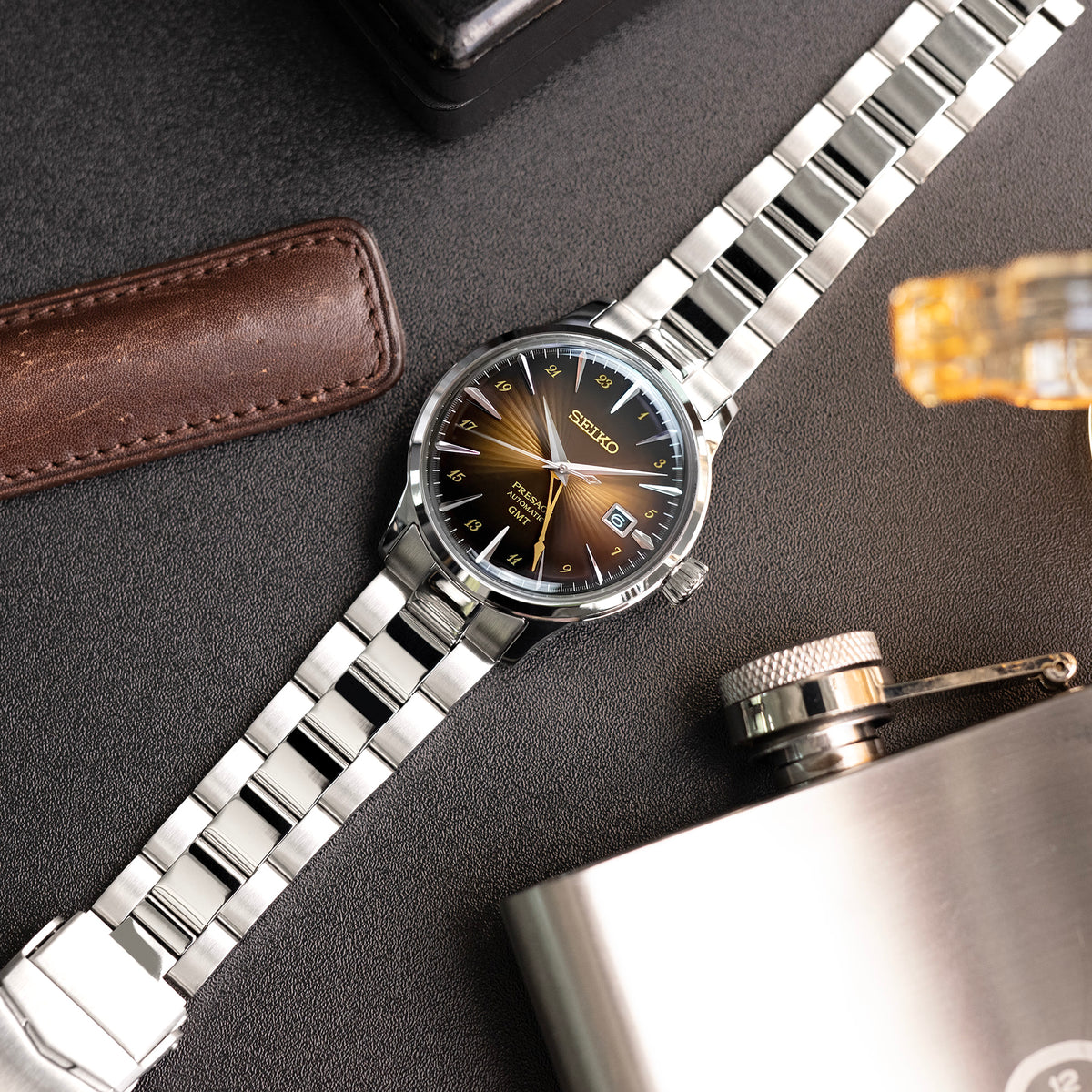 Bracelet Super-O Boyer 20mm pour Seiko Cocktail SRPB41 SSA345 SSA341, acier inoxydable - brossé avec centre poli, boucle V Diver