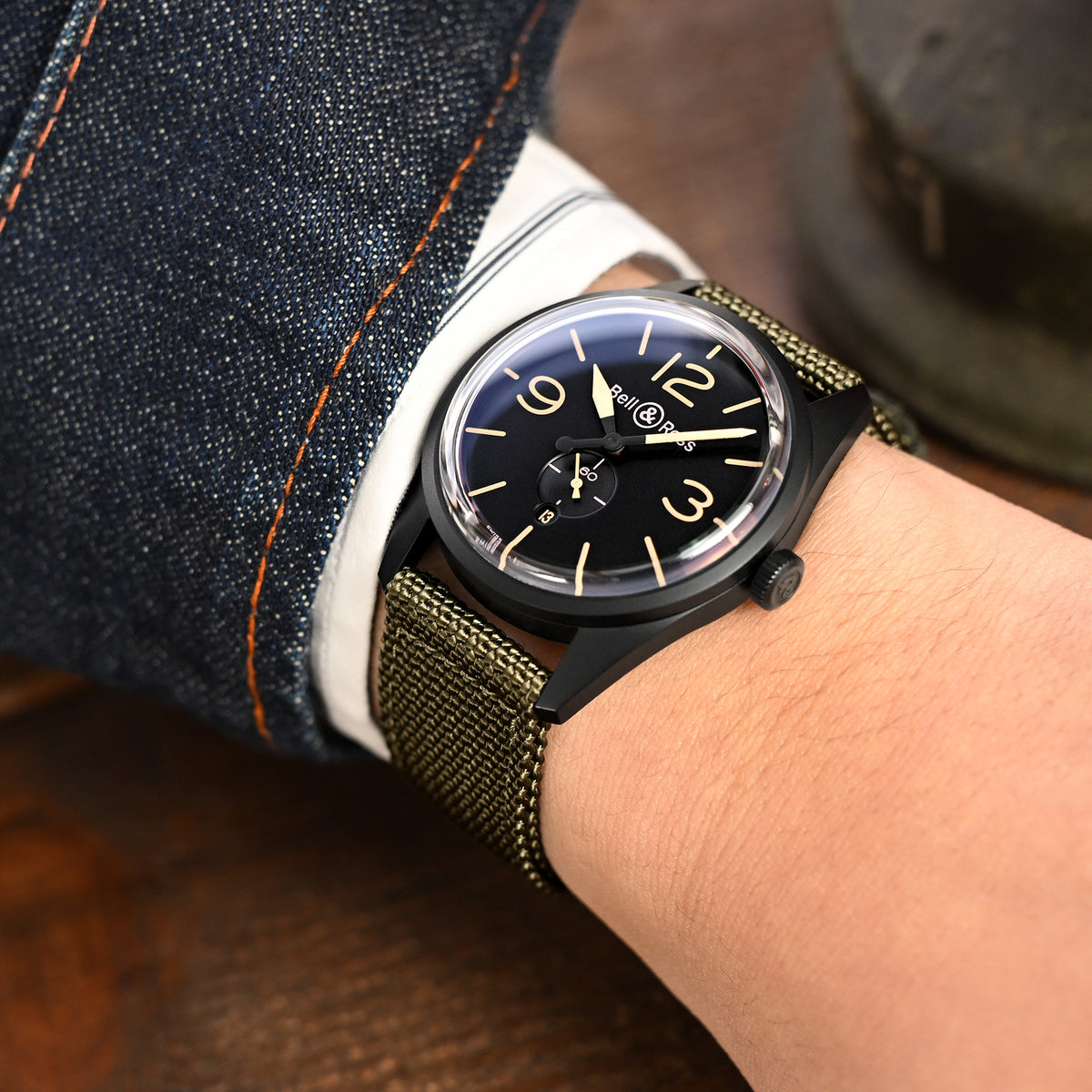 22mm Military Green Premium Nylon Weaved Quick Release Watch Band with Eyelet