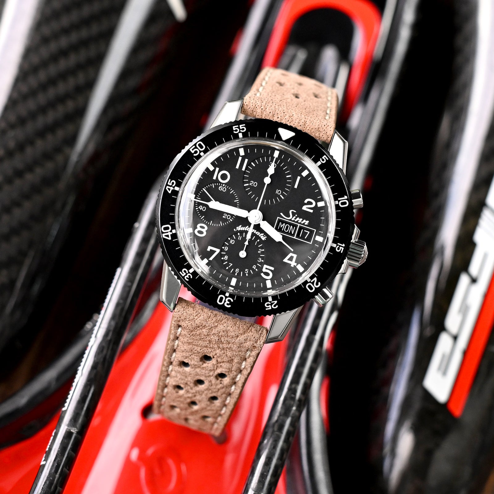 20mm or 22mm MiLTAT Genuine Calf Light Sandy Brown Nubuck Watch Strap Beige Stitching Strapcode Watch Bands