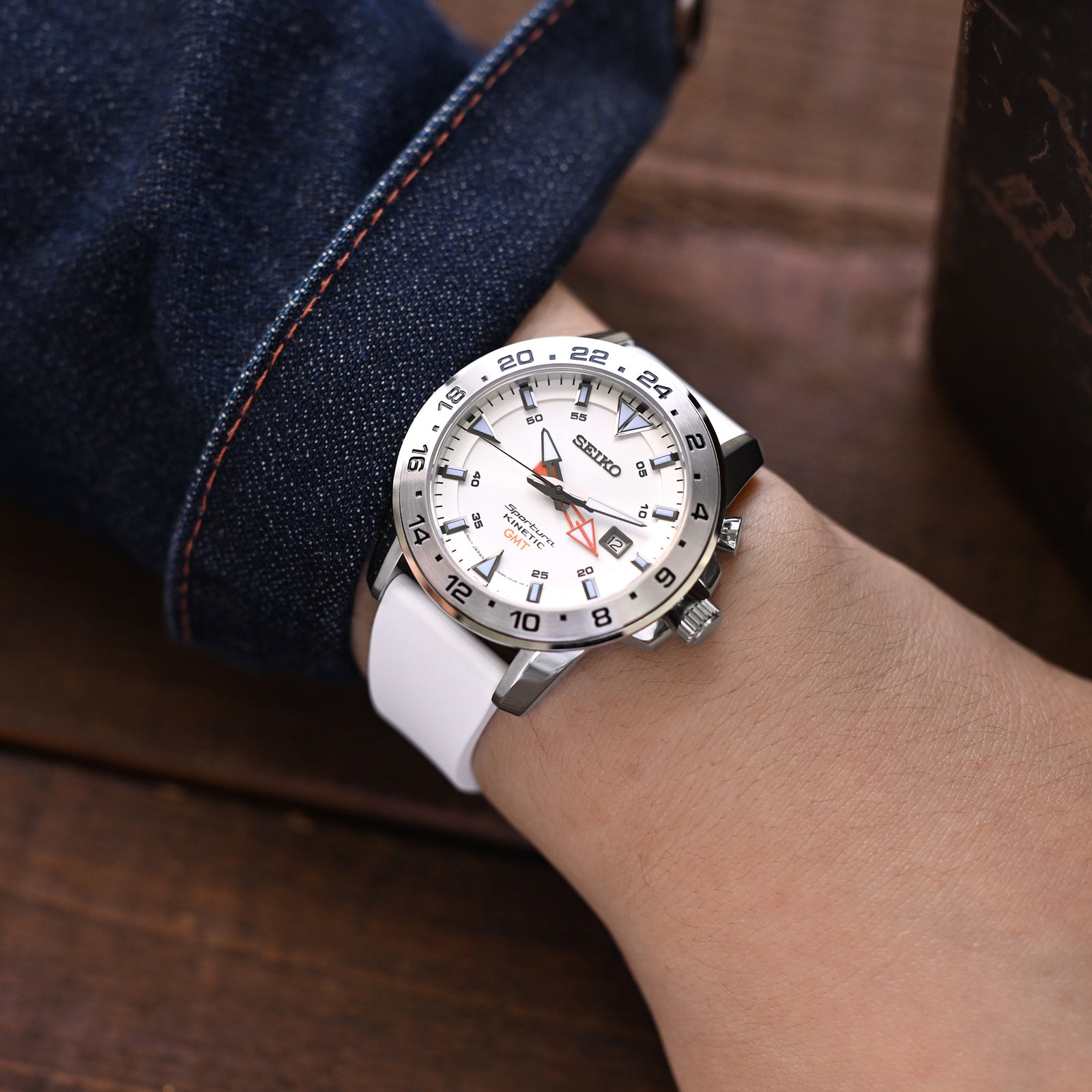 21mm Quick Release FKM26 White FKM Rubber watch strap