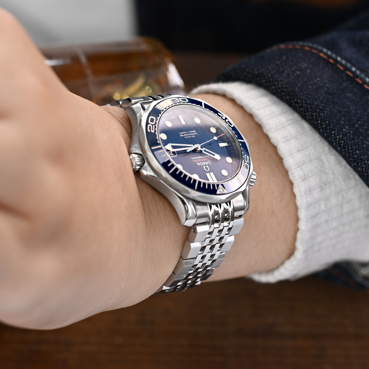 Bracelet Asteroid 20mm pour Omega Seamaster 41mm, acier inoxydable 316L brossé et poli, boucle V