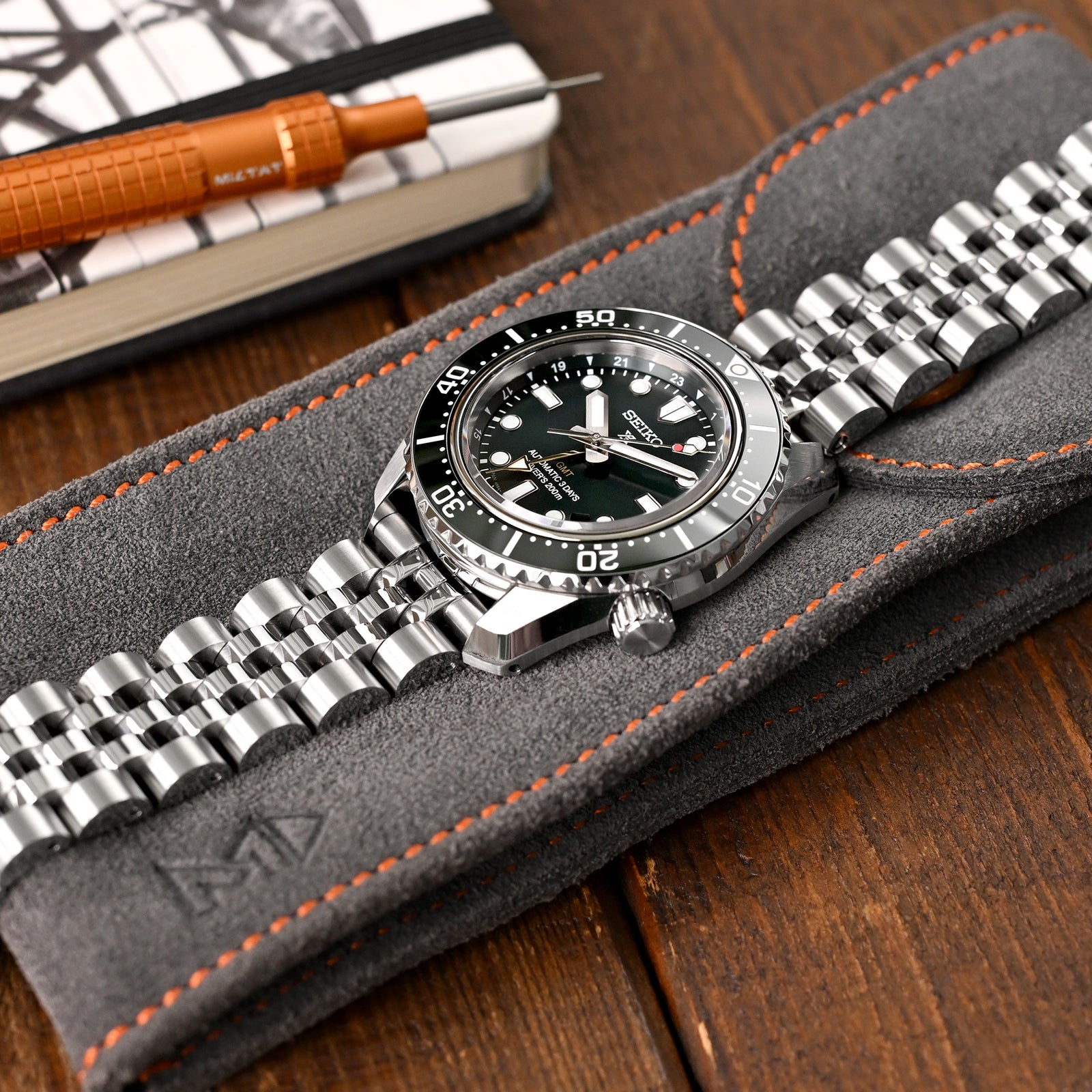 20mm Angus-J Louis 316L Stainless Steel Watch Bracelet Straight End Brushed Polished V-Clasp Strapcode Watch Bands