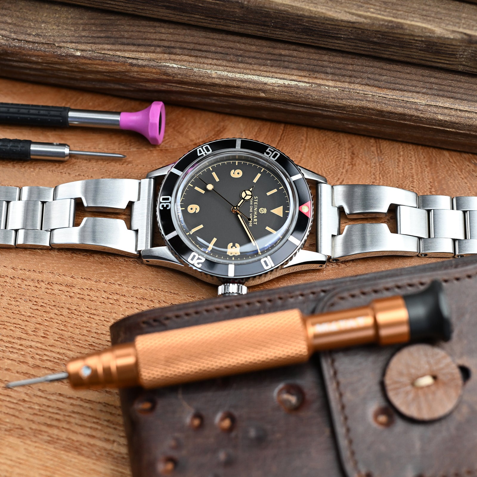 22mm Retro Shaver Blade QR Watch Band Straight End Quick Release, 316L Stainless Steel Brushed V-Clasp Strapcode Watch Bands