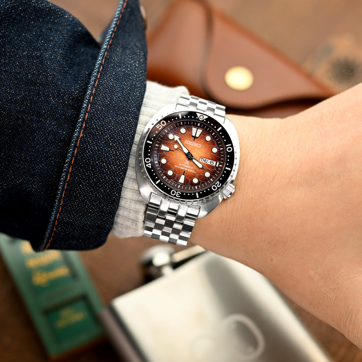 Bracelet Super Engineer II 22mm compatible avec Seiko New Turtles SRP777 &amp; PADI SRPA21, acier inoxydable 316L, boucle V à double verrouillage