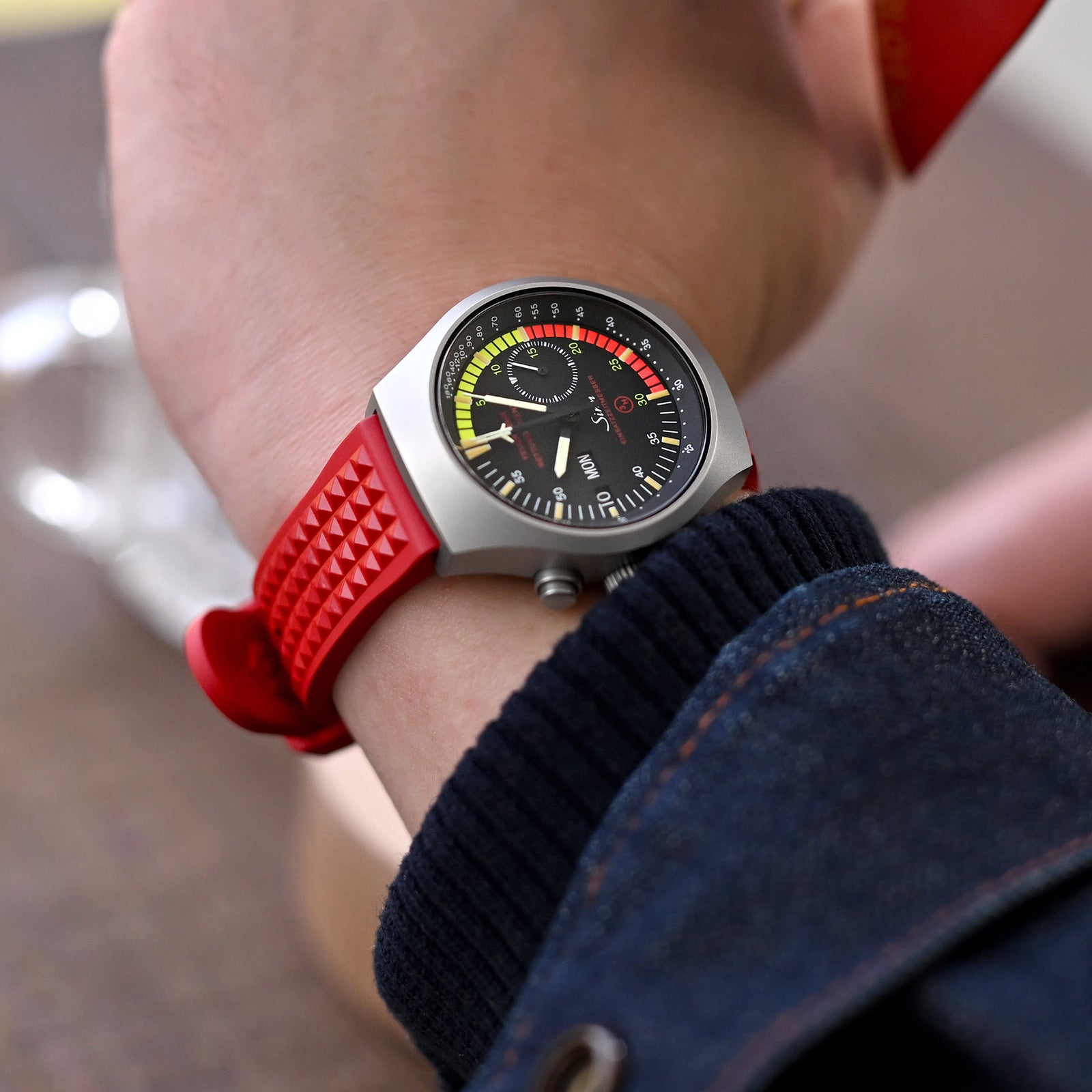 Chaffle Red FKM Rubber watch strap 20mm Strapcode Watch Bands