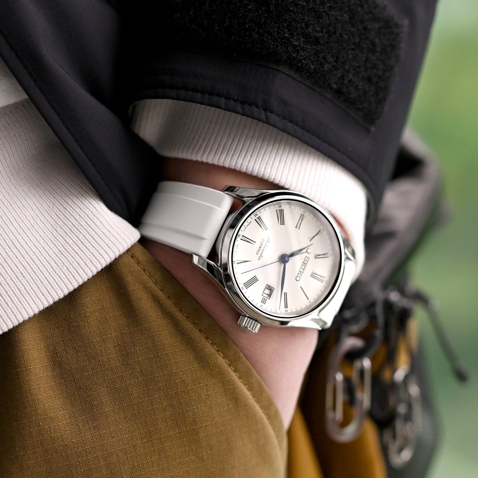 Quick Release FKM27 White FKM Rubber watch strap