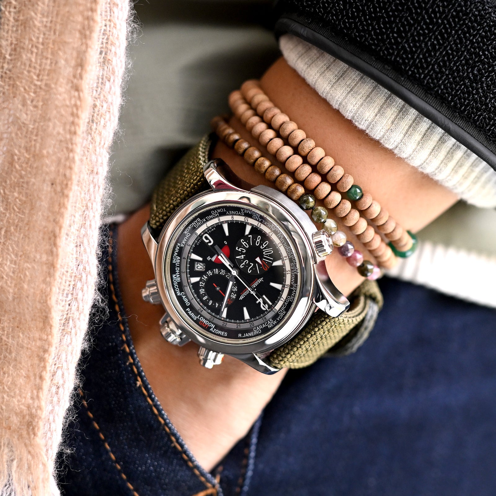 22mm Militärgrünes Premium-Nylon Geflochtenes Schnellwechsel-Uhrenarmband mit Öse