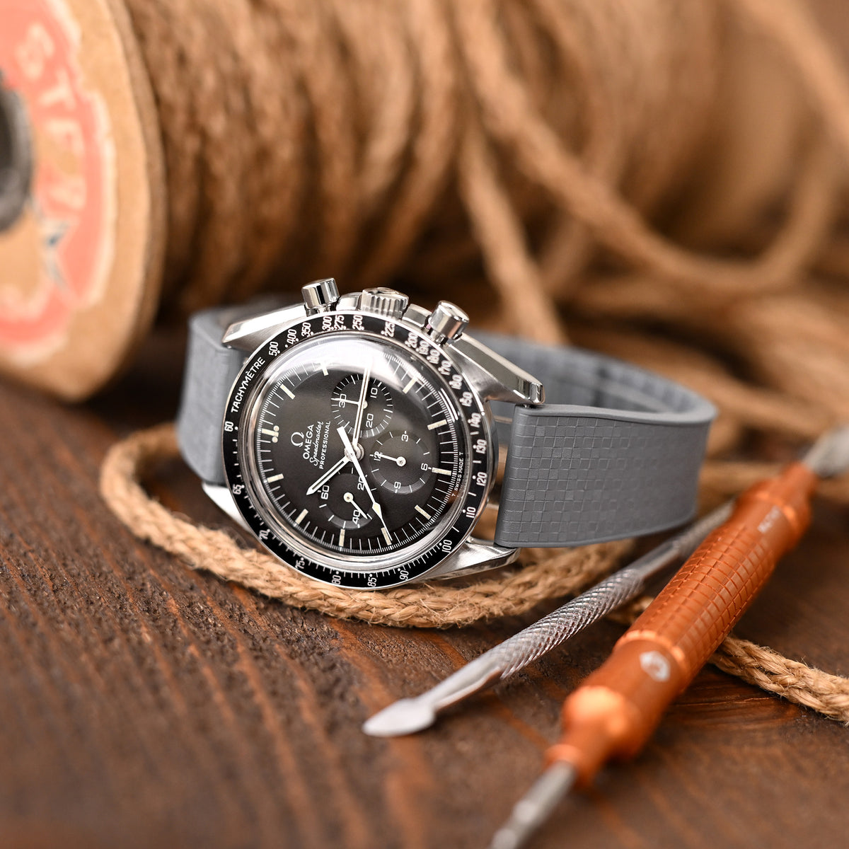 Schnellwechsel FKM29 Hellgraues FKM-Kautschuk Uhrenarmband