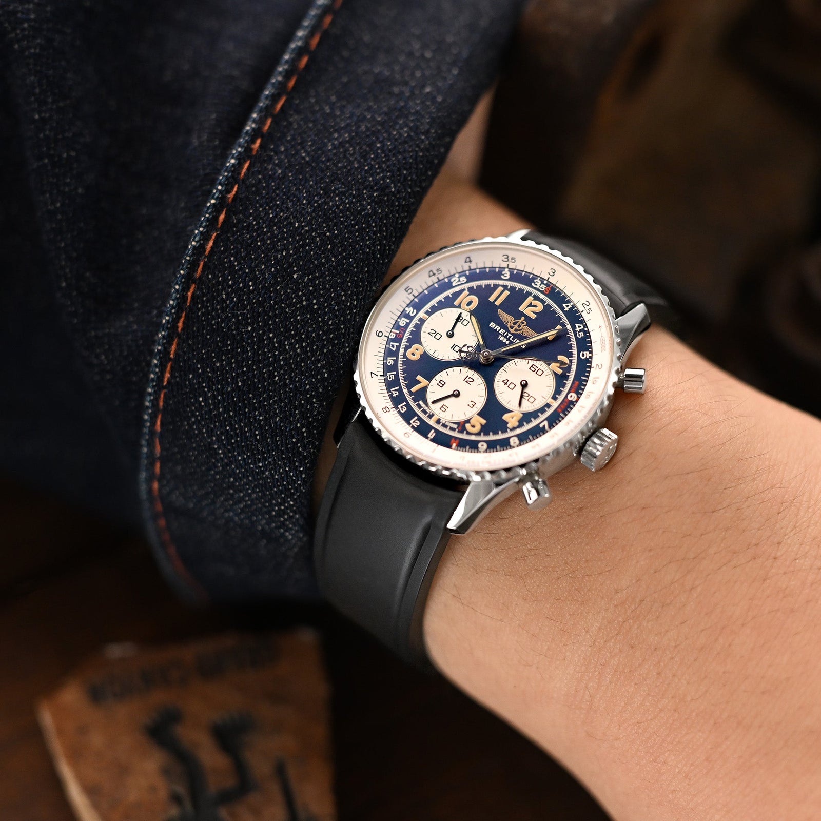 Crafter Blue - CX03 Black Quick Release Flexi-Curved FKM Rubber Watch Strap Strapcode Watch Bands