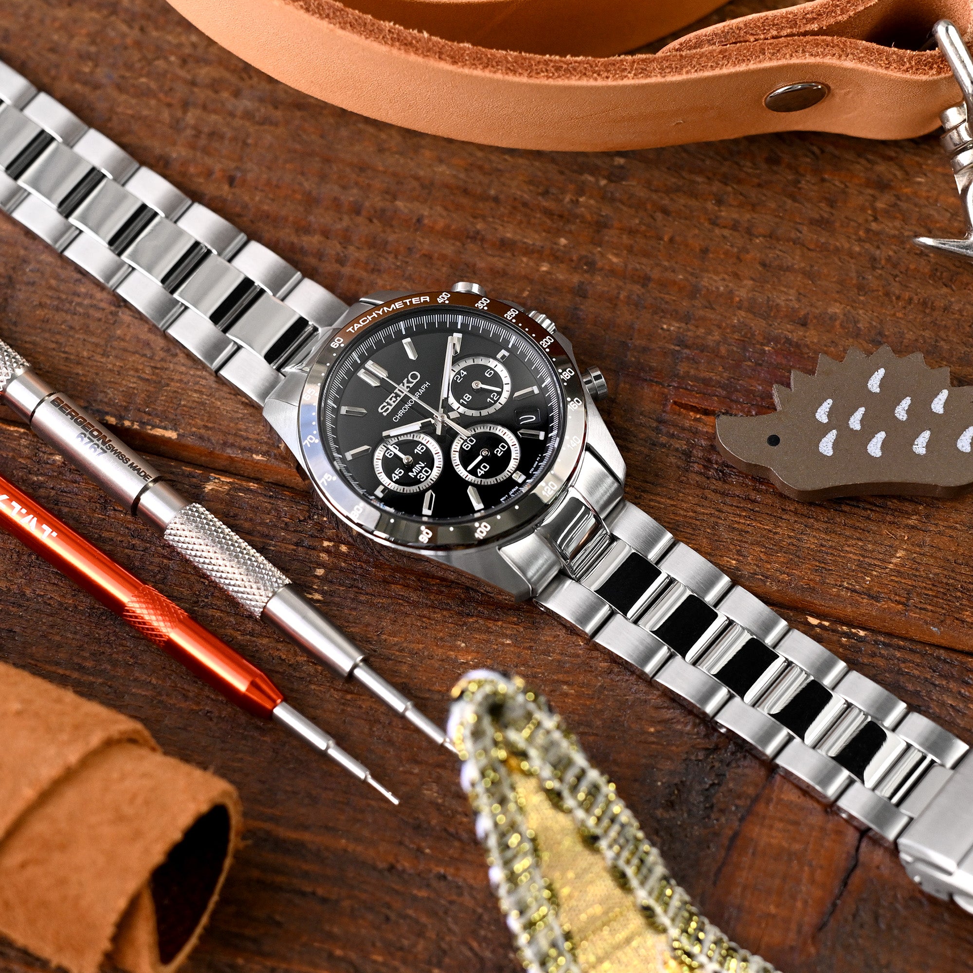 20mm Super-O Boyer Watch Band for Seiko Cocktail SSA345, 316L Stainless Steel Brushed and Polished V-Clasp Strapcode Watch Bands