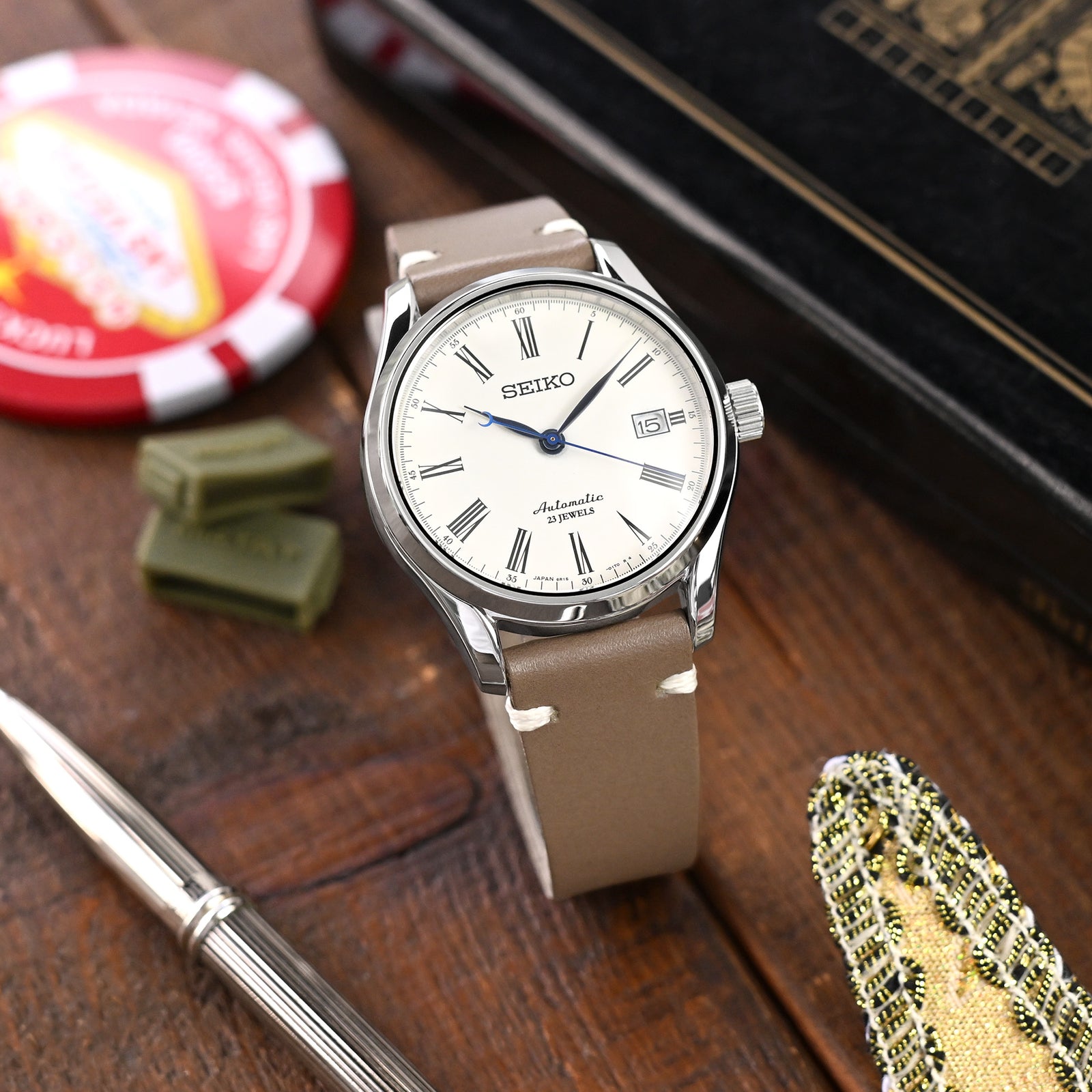 20mm Taupe Quick Release Buttero Italian Leather Watch Strap Strapcode Watch Bands