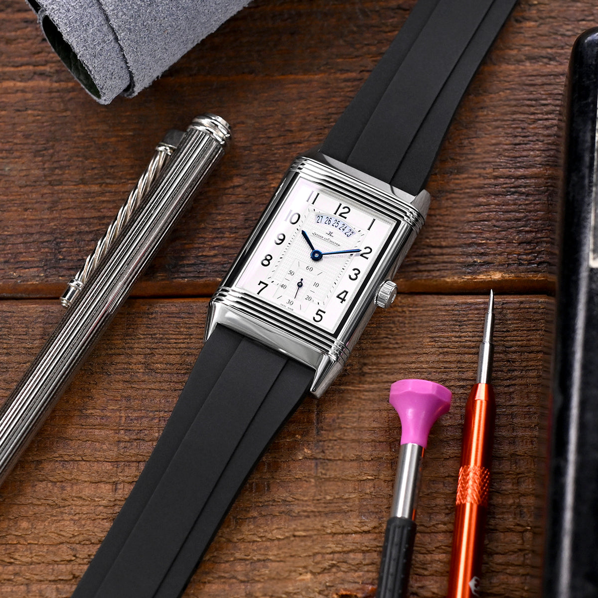 Schnellwechsel FKM27 Schwarzes FKM Kautschuk Uhrenarmband