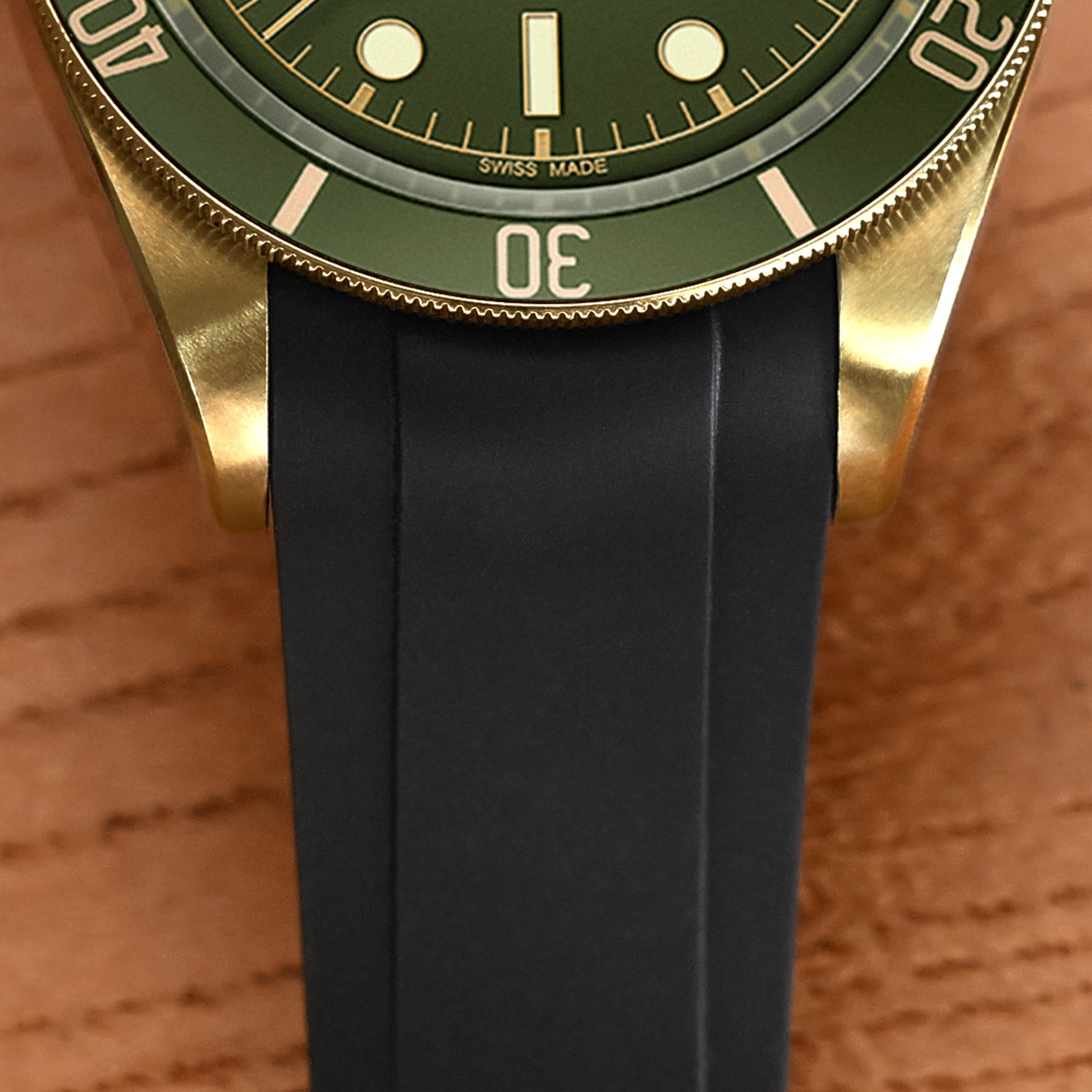 20mm FKM31 Black Rubber Quick Release Watch Band for TUD BB58 Strapcode watch bands