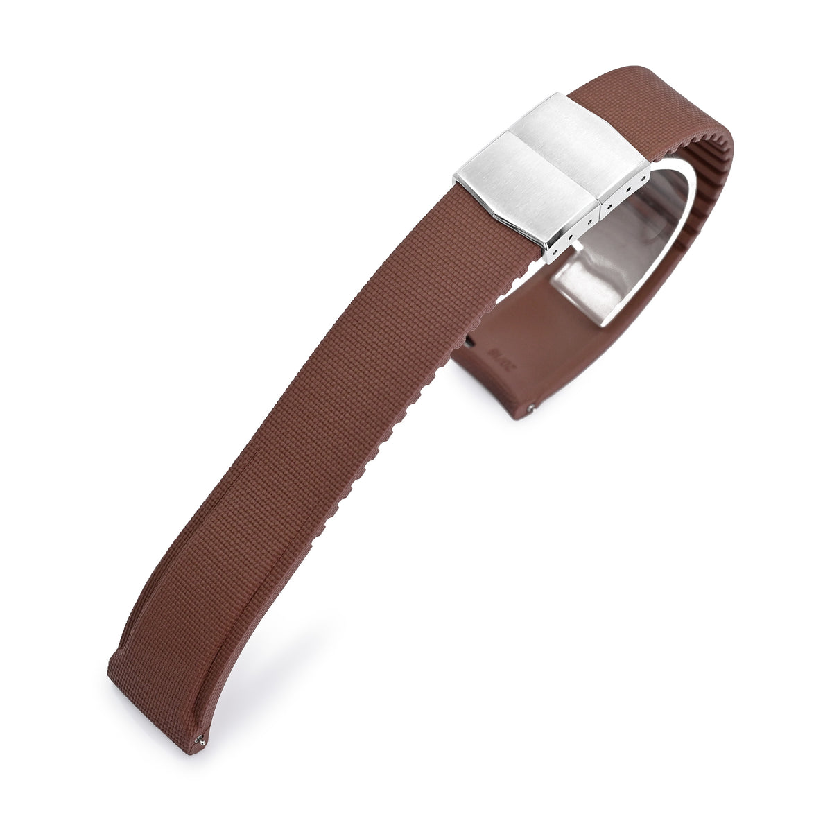 20mm Brown FKM40 FKM Quick Release Rubber Deployment Watch Band Strapcode watch bands