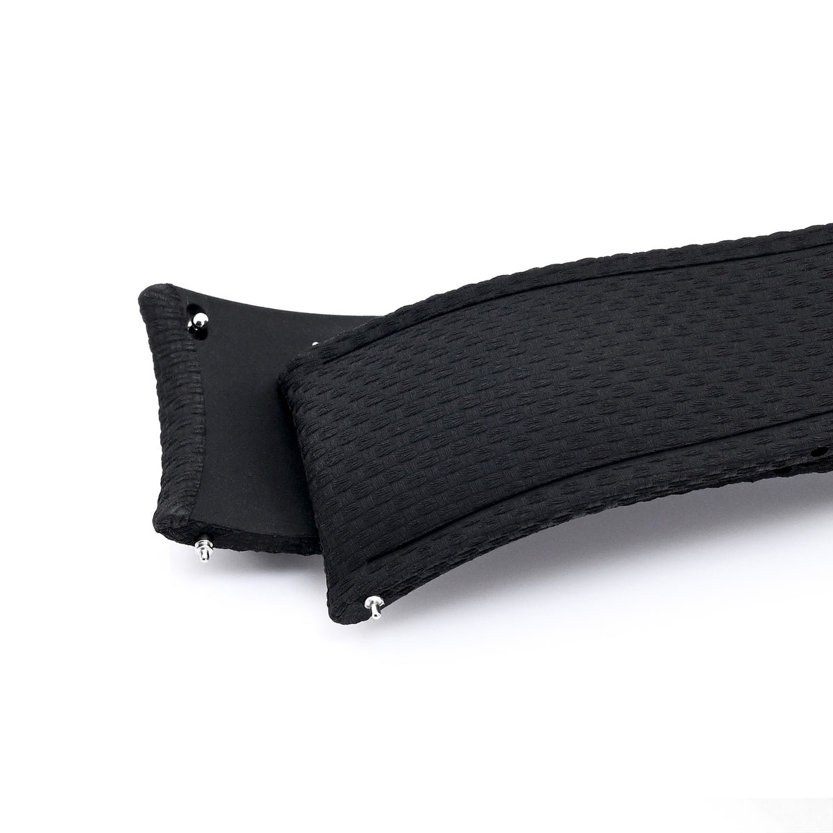 FKM41 Black Quick Release Butterfly Deployment FKM Rubber Watch Band, 18mm to 22mm and 24mm Strapcode watch bands