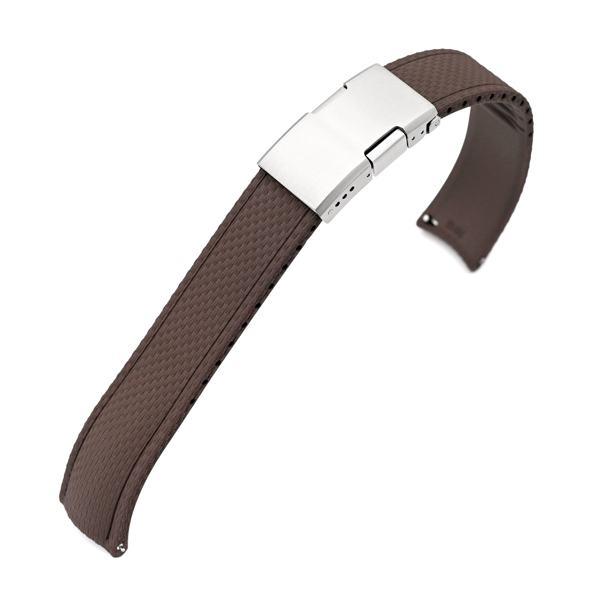 FKM41 Brown Quick Release Titanium Slinea Clasp FKM Rubber Watch Band, 20mm Strapcode watch bands