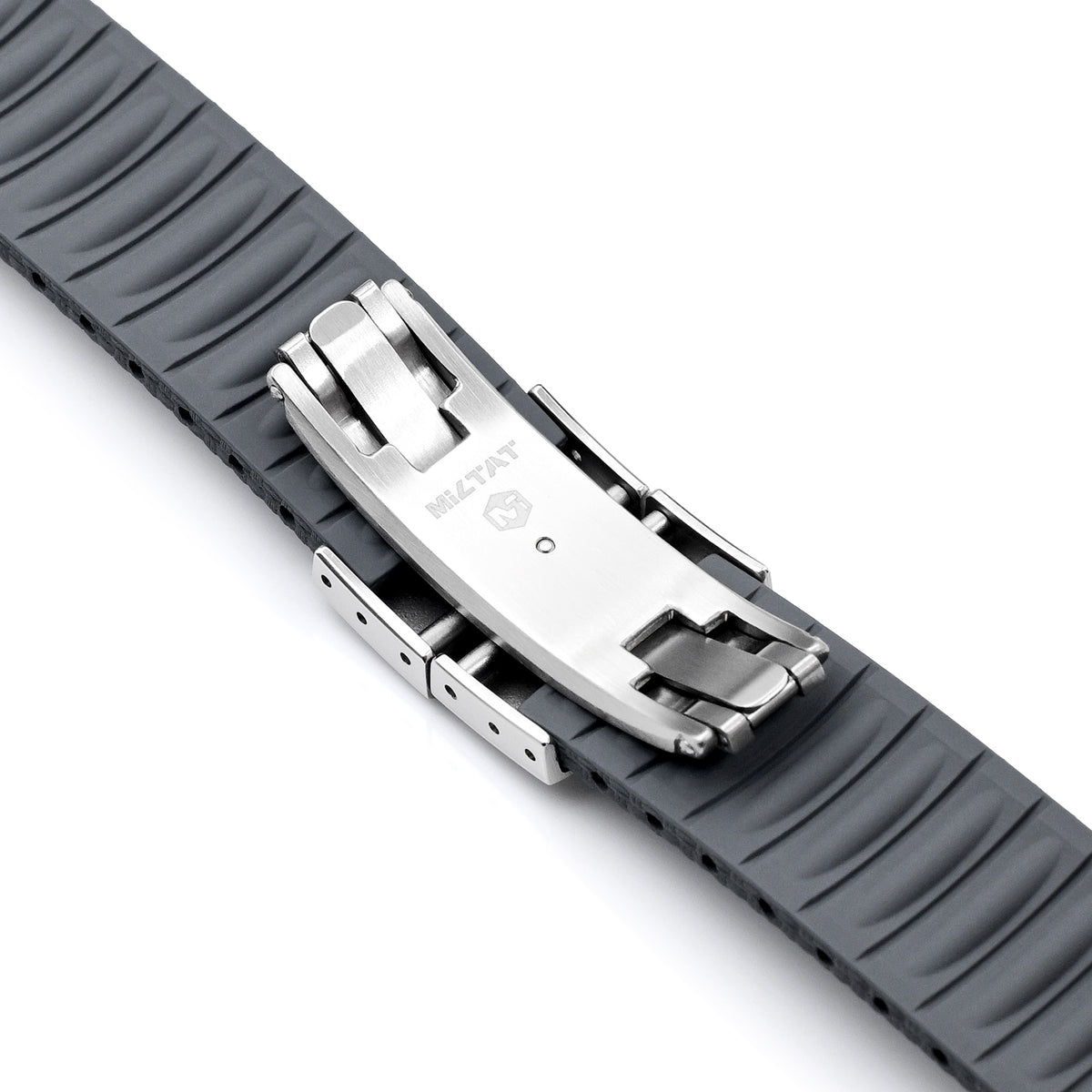 FKM41 Dark Grey Quick Release Butterfly Deployment FKM Rubber Watch Band, 20mm Strapcode watch bands