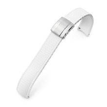FKM41 White Quick Release Butterfly Deployment FKM Rubber Watch Band, 20mm Strapcode watch bands