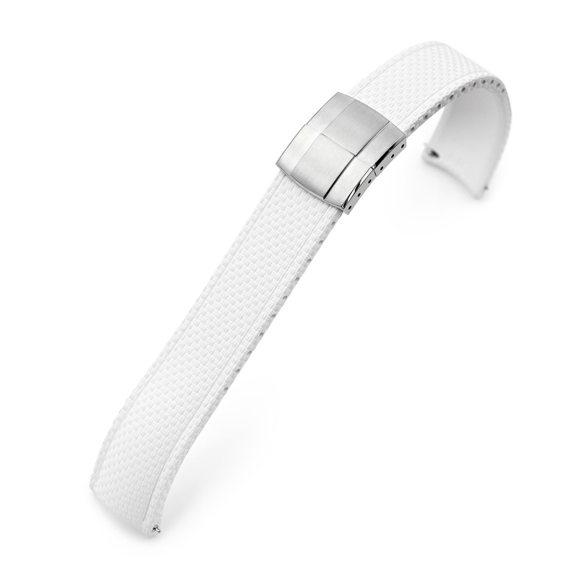 FKM41 White Quick Release Butterfly Deployment FKM Rubber Watch Band, 20mm Strapcode watch bands