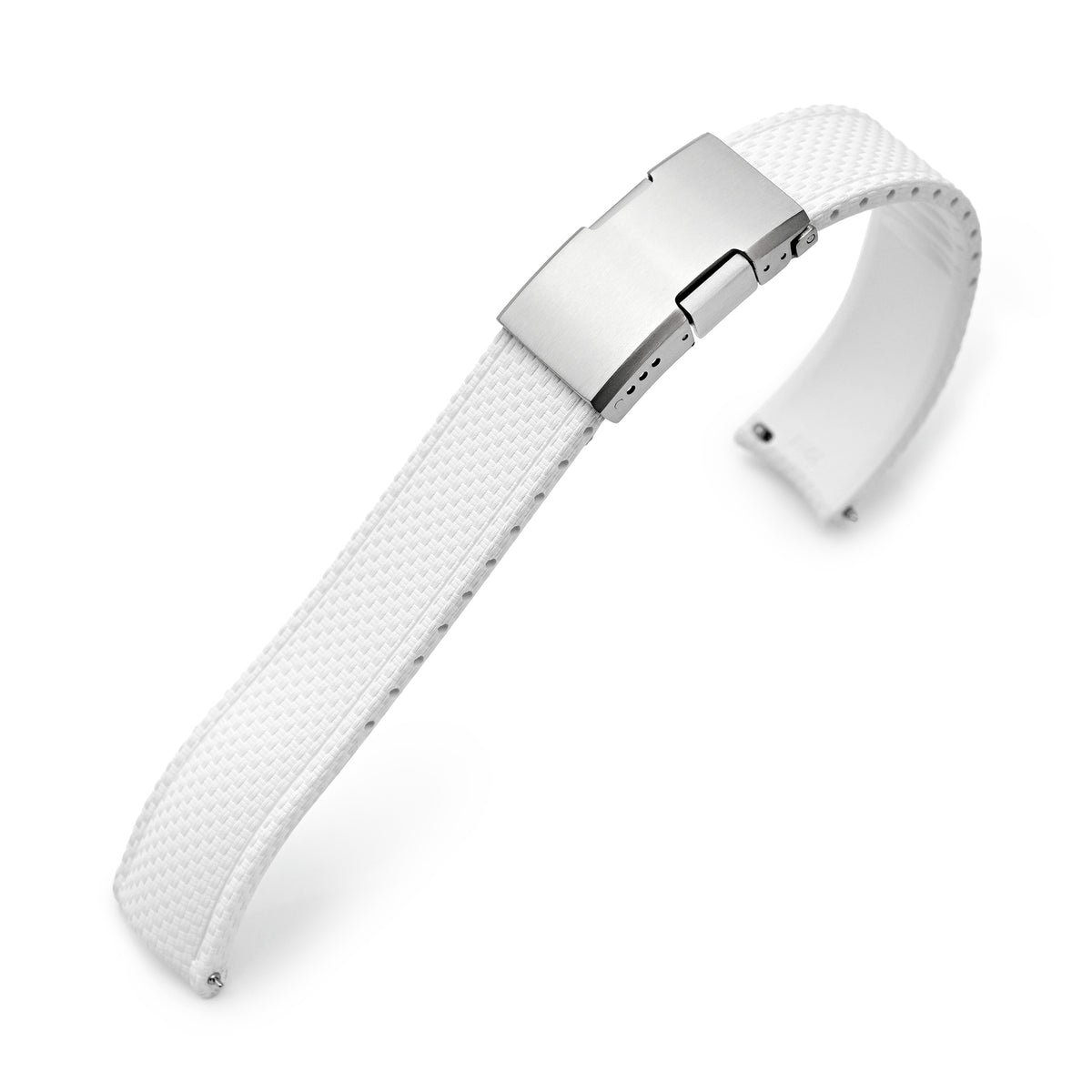 FKM41 White Quick Release Titanium Slinea Clasp FKM Rubber Watch Band, 20mm Strapcode watch bands