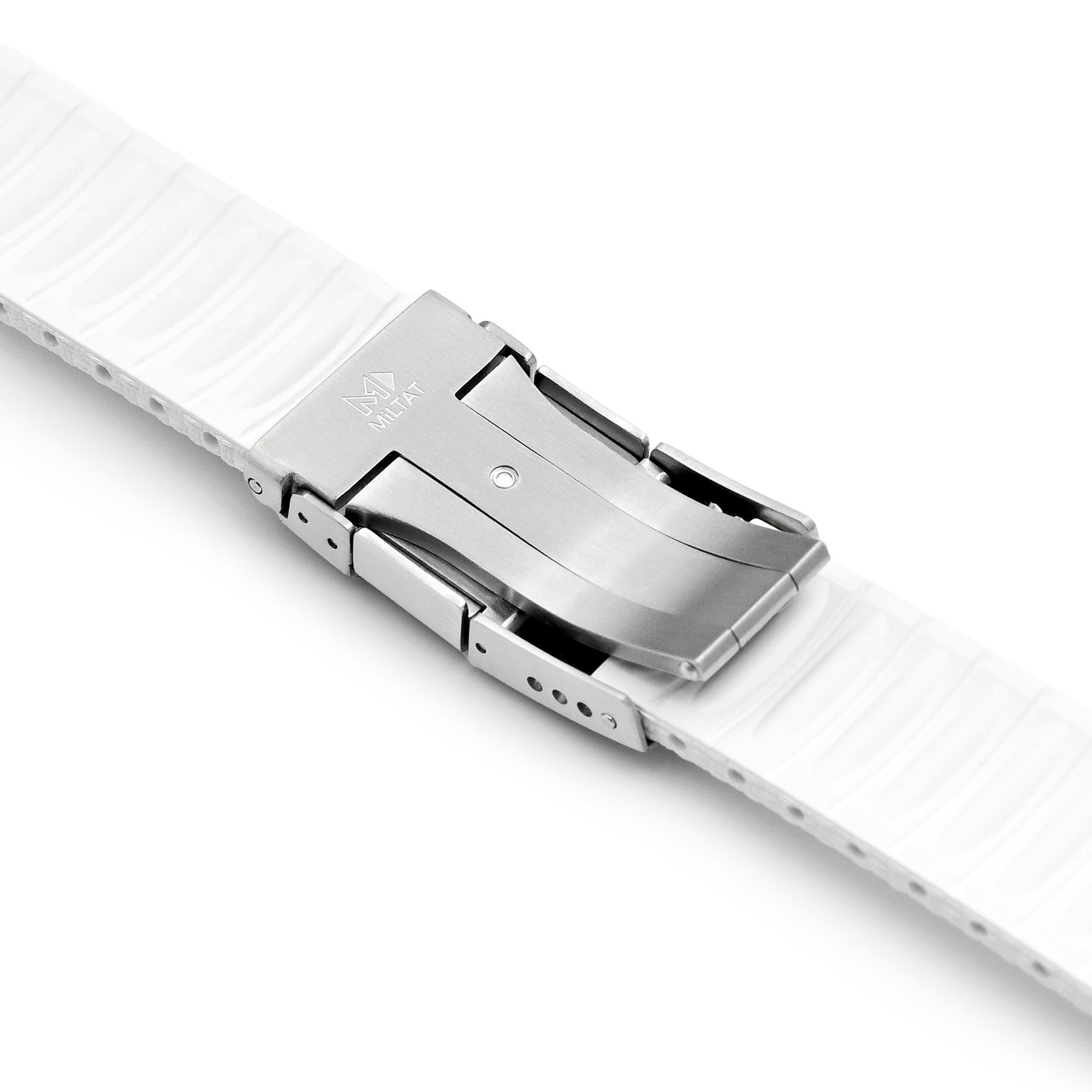 FKM41 White Quick Release Titanium Slinea Clasp FKM Rubber Watch Band, 20mm Strapcode watch bands