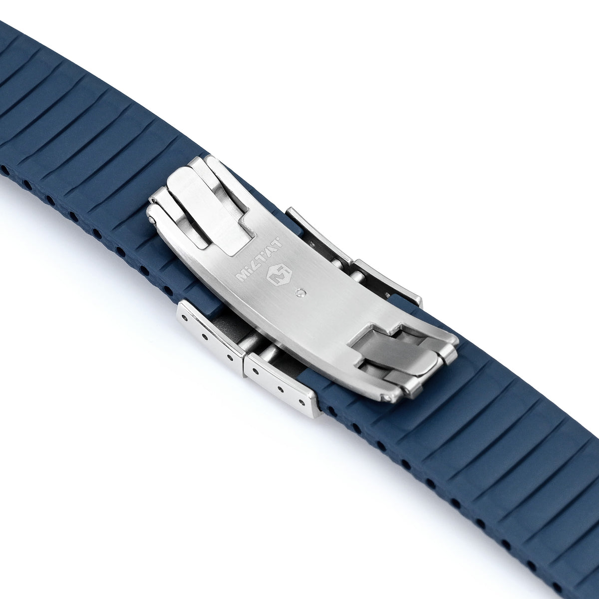 FKM42 Navy Blue Quick Release Butterfly Deployment FKM Rubber Watch Band, 20mm or 22mm Strapcode watch bands