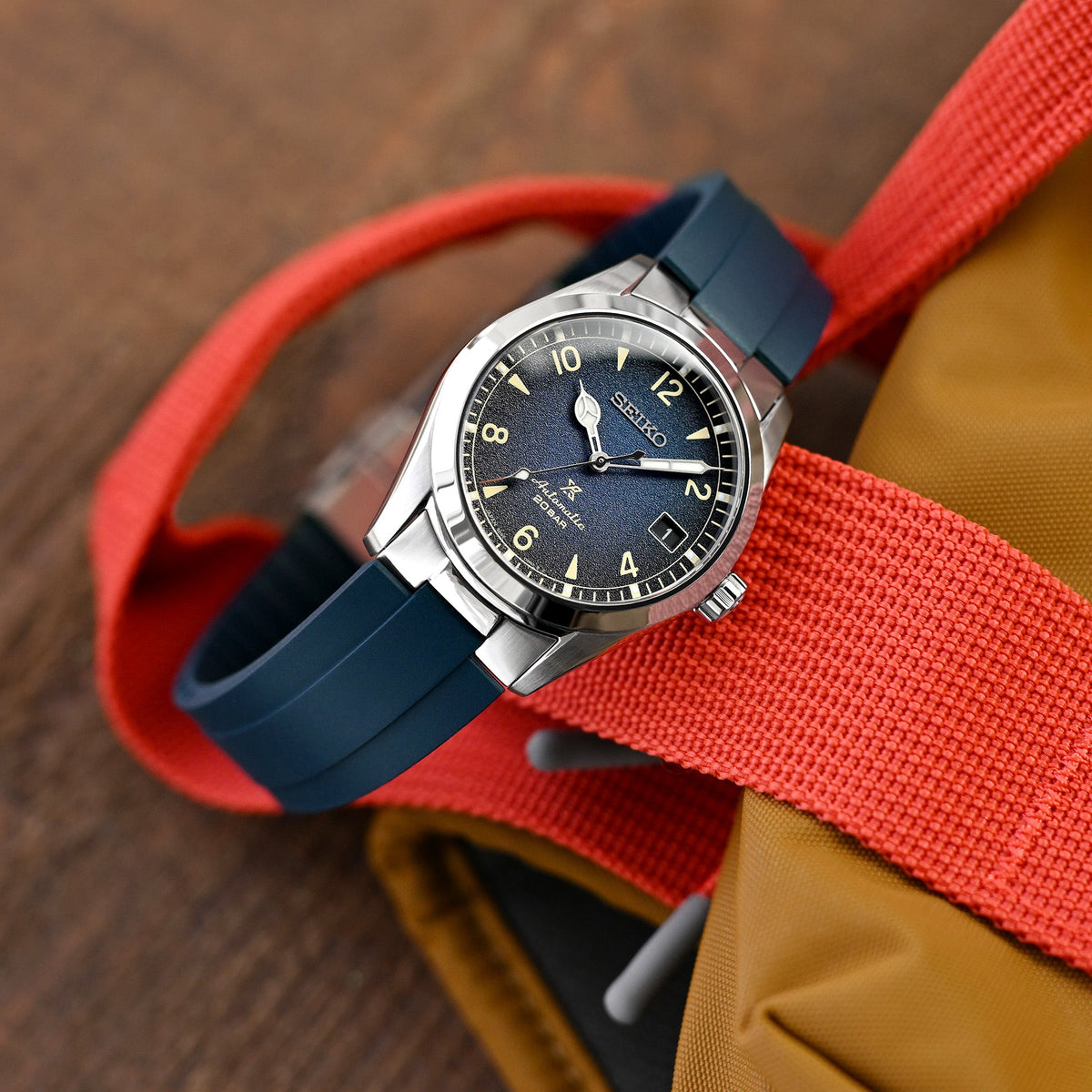 Seiko Prospex Baby Alpinist Blue SPB157 38mm Strapcode watch bands