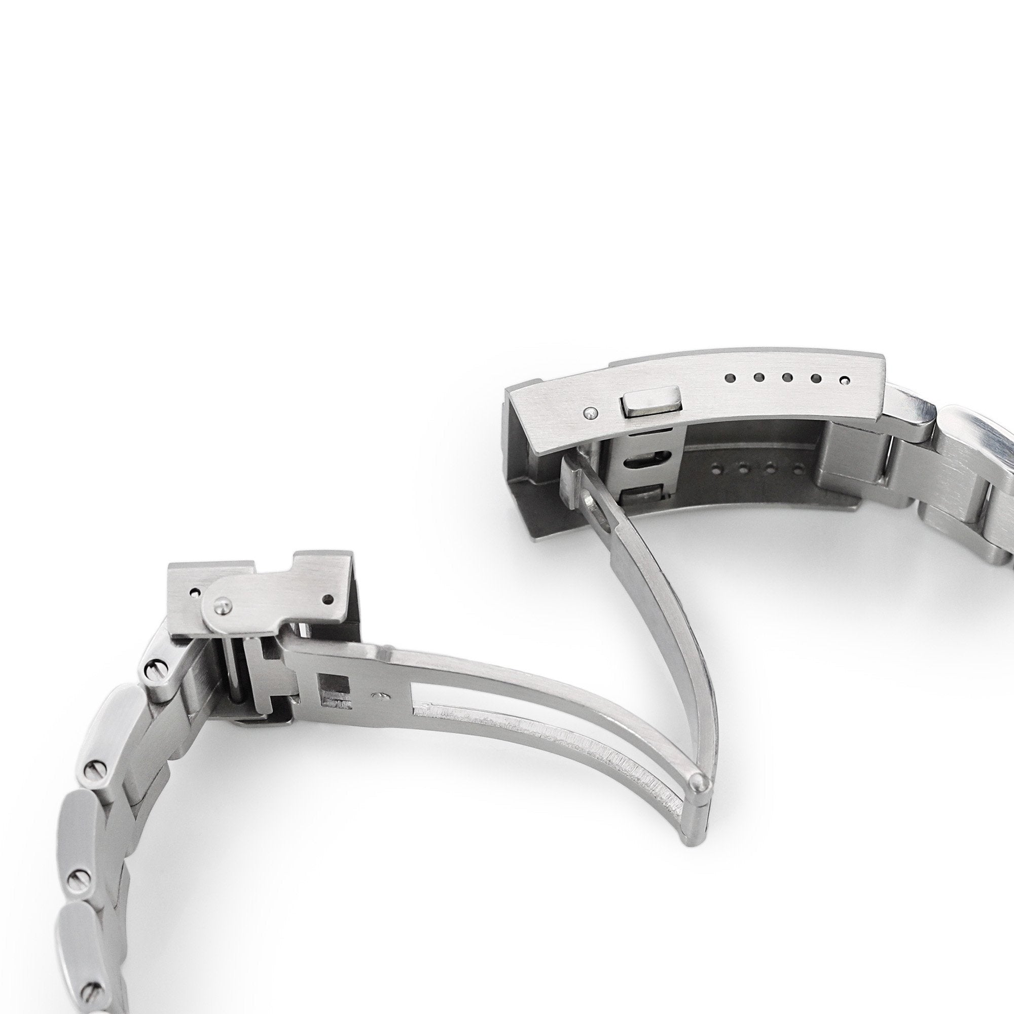 20mm Super-O Boyer Watch Band for TUD BB58, 316L Stainless Steel Brushed Turning Clasp