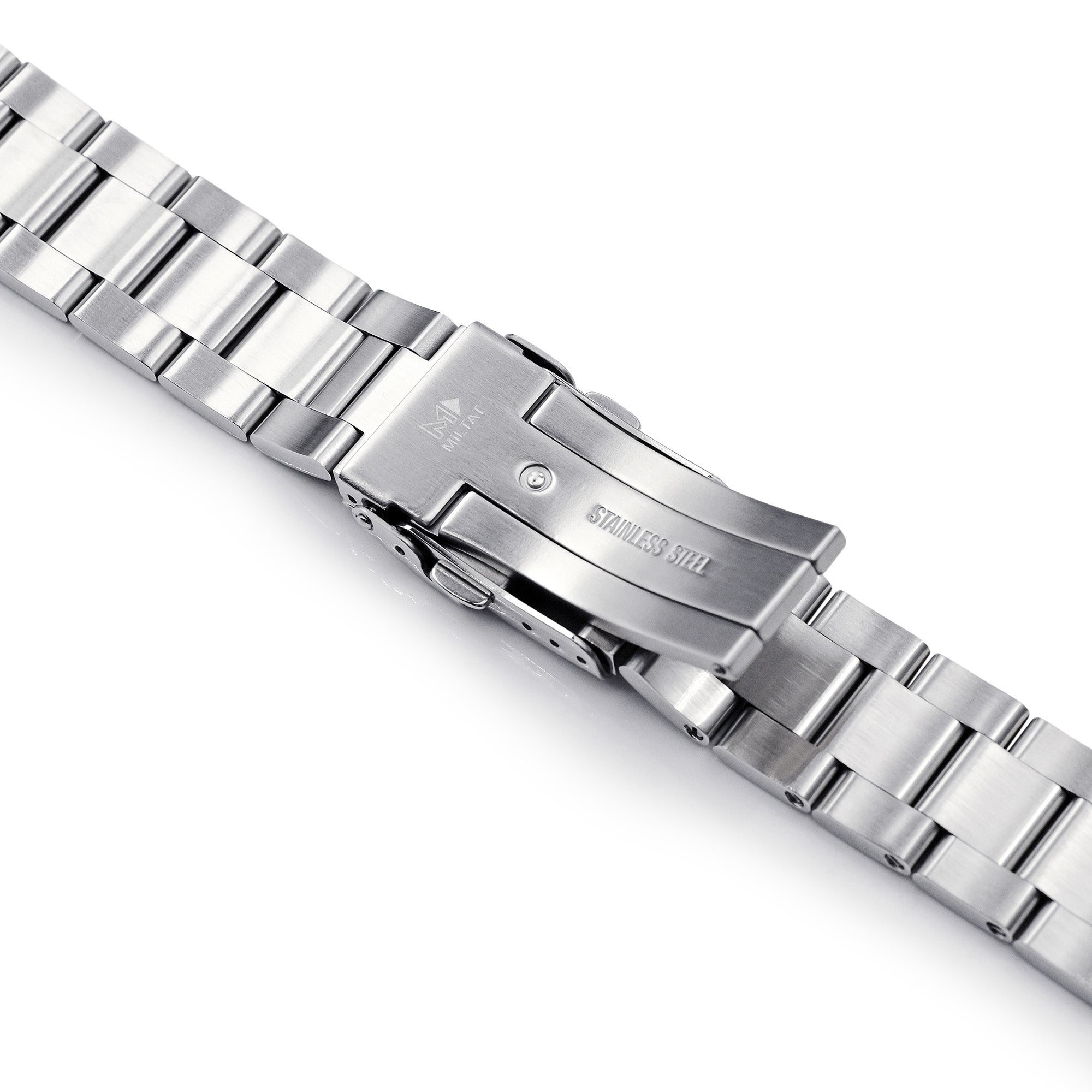 20mm Super-O Boyer Watch Band for Seiko Sumo SBDC001 SBDC031 SBDC081, Stainless Steel - Brushed, Diver Clasp