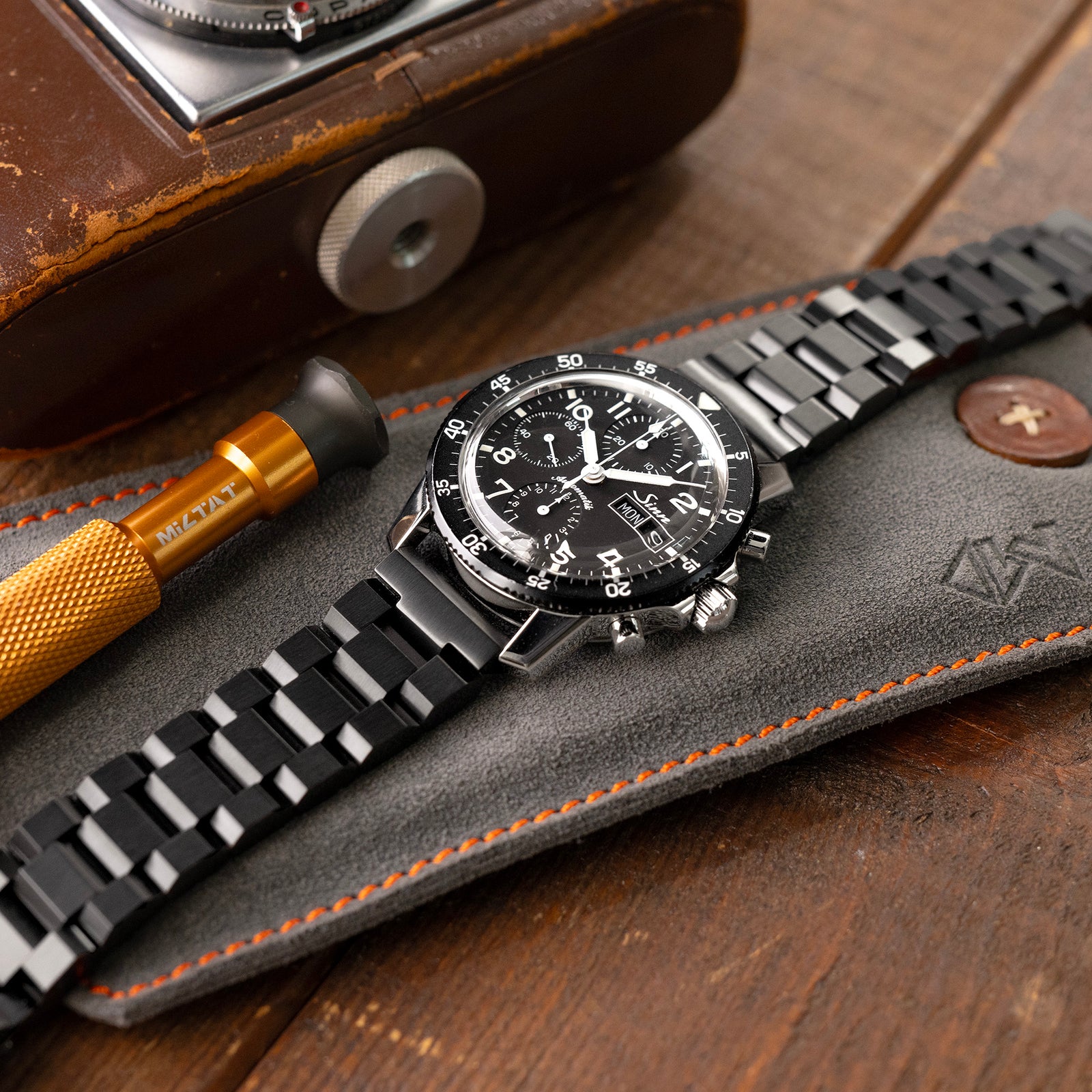 20mm Hexad Watch Band Straight End, 316L Stainless Steel Diamond-like Carbon (DLC coating) V-Clasp Strapcode Watch Bands